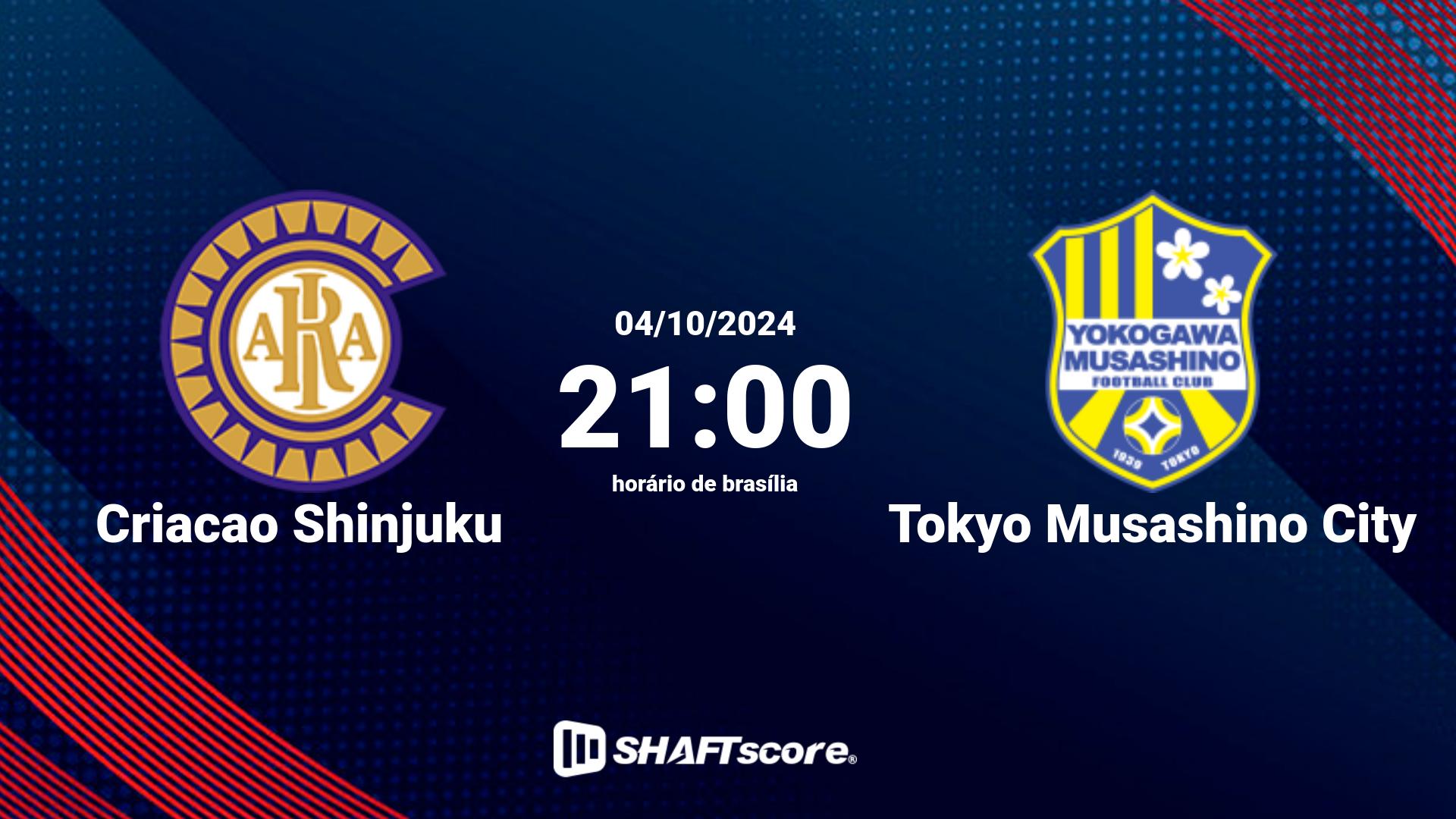 Estatísticas do jogo Criacao Shinjuku vs Tokyo Musashino City 04.10 21:00