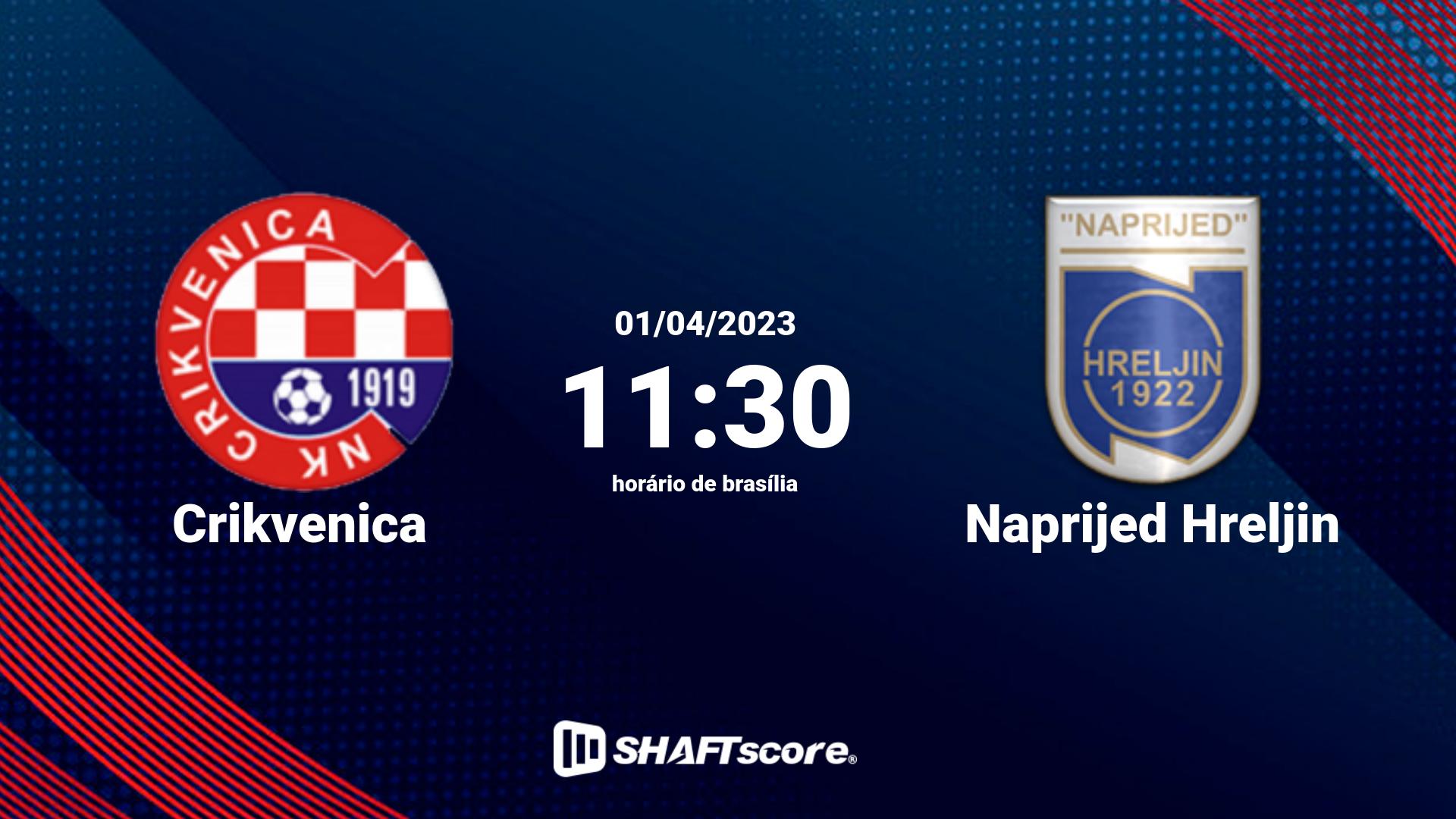 Estatísticas do jogo Crikvenica vs Naprijed Hreljin 01.04 11:30