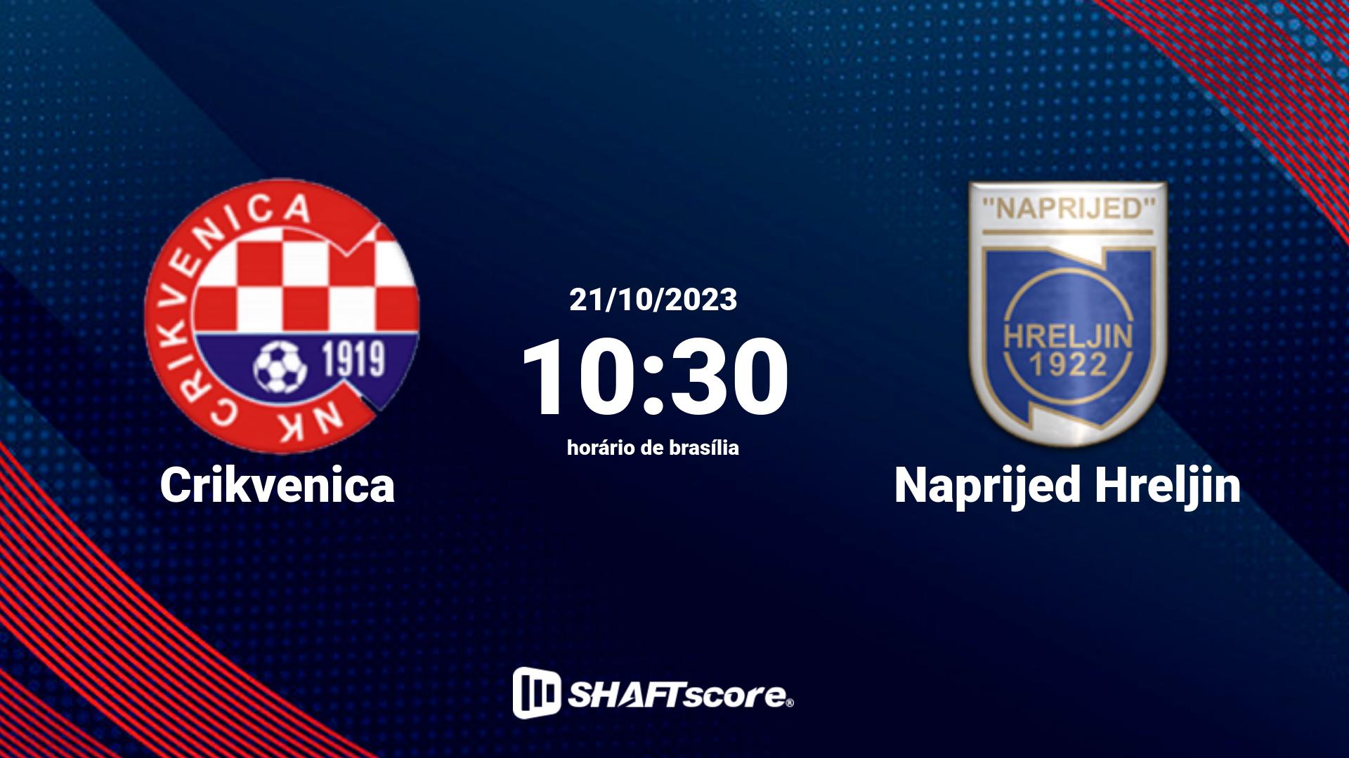 Estatísticas do jogo Crikvenica vs Naprijed Hreljin 21.10 10:30