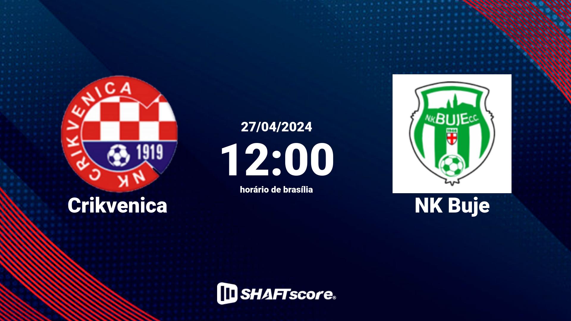 Estatísticas do jogo Crikvenica vs NK Buje 27.04 12:00