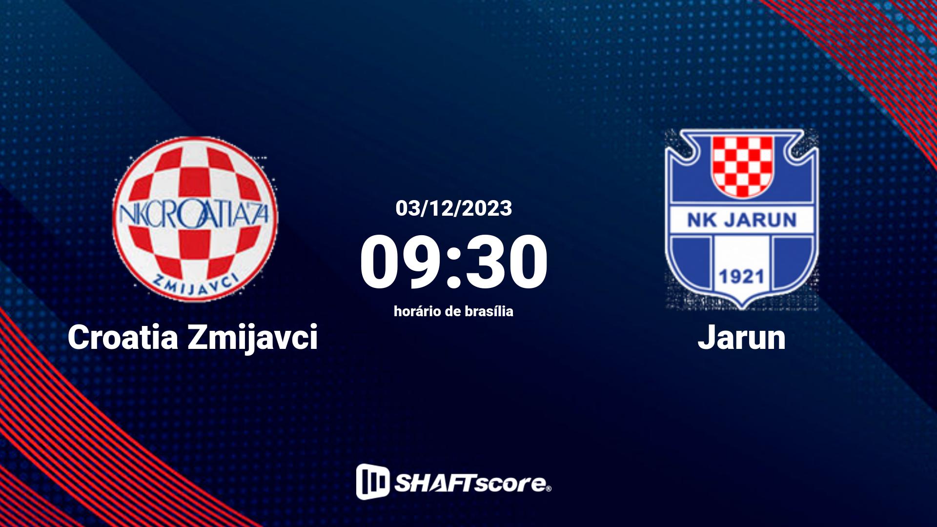 Estatísticas do jogo Croatia Zmijavci vs Jarun 03.12 09:30