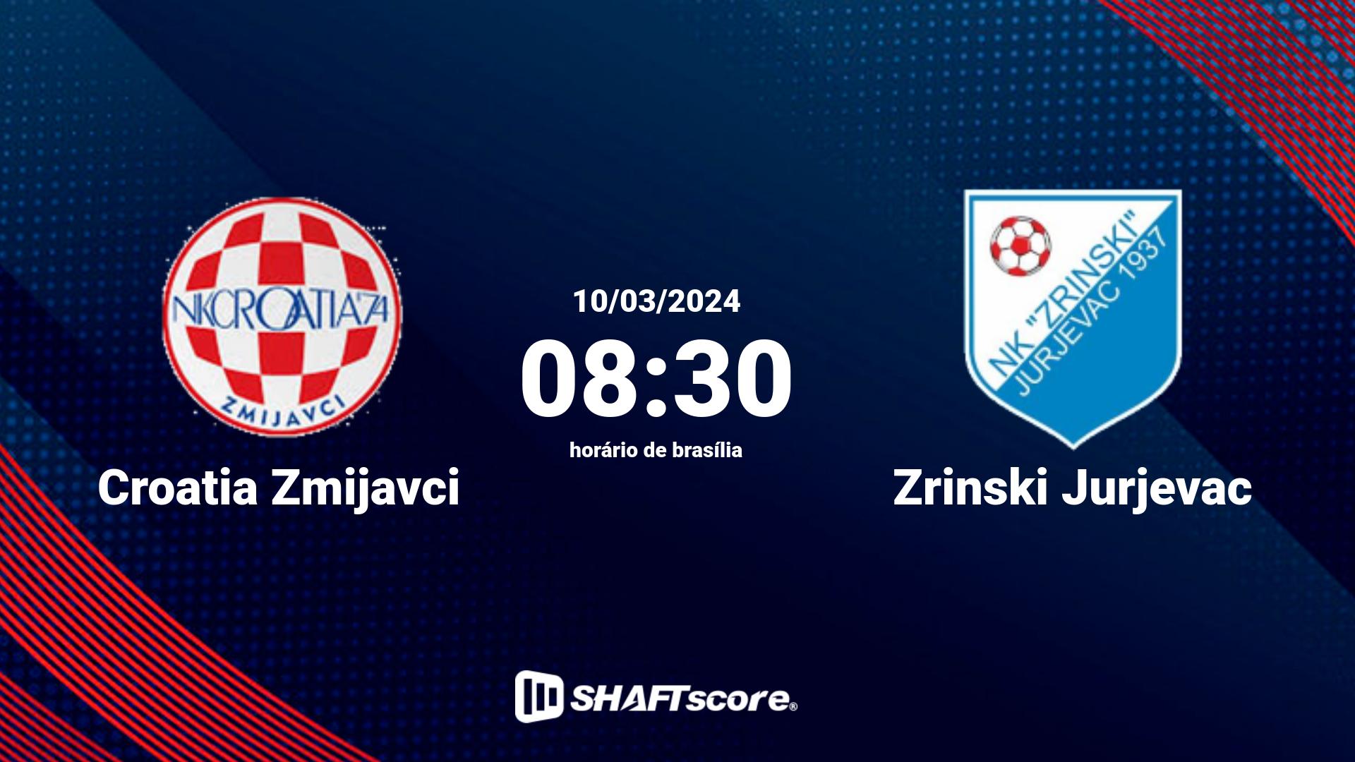 Estatísticas do jogo Croatia Zmijavci vs Zrinski Jurjevac 10.03 08:30