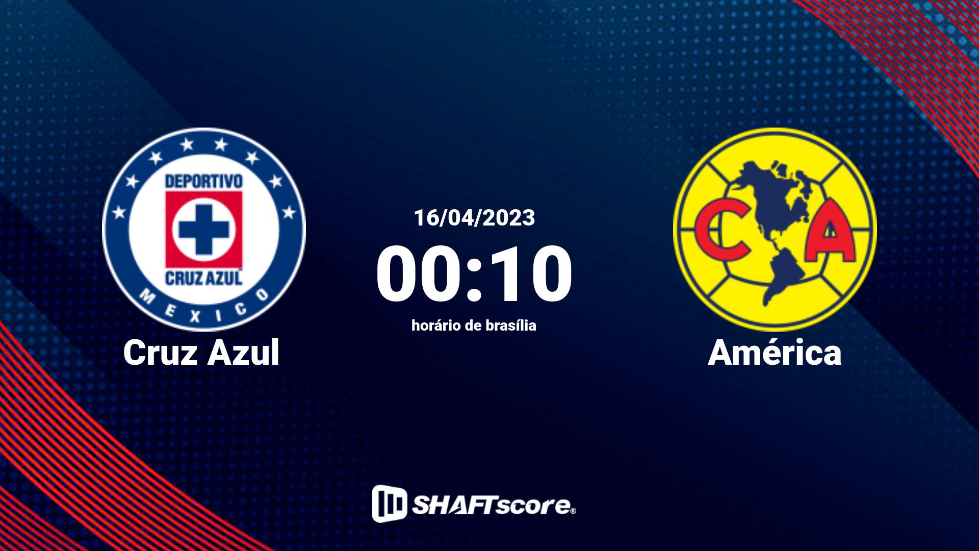 Estatísticas do jogo Cruz Azul vs América 16.04 00:10