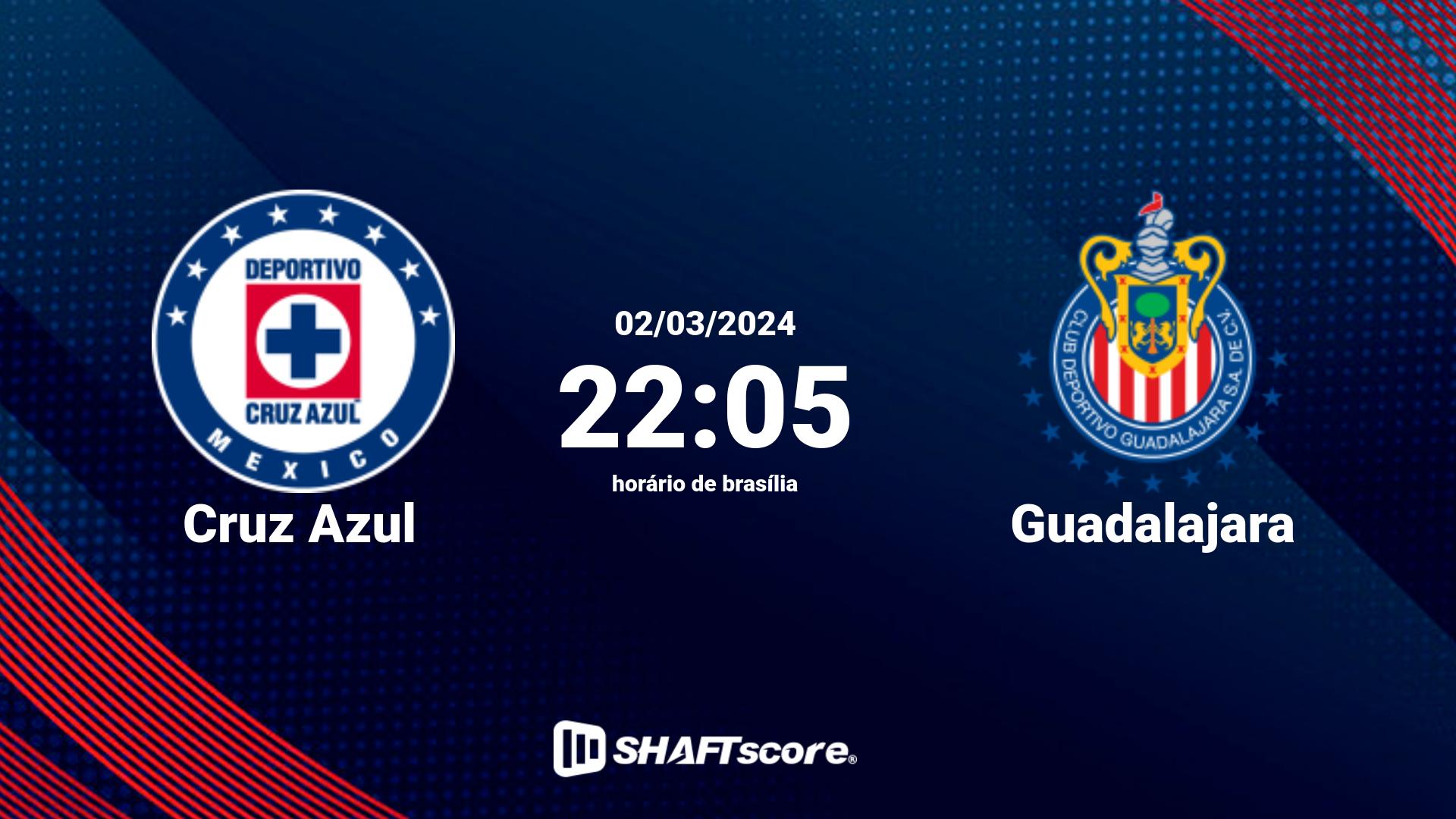 Estatísticas do jogo Cruz Azul vs Guadalajara 02.03 22:05