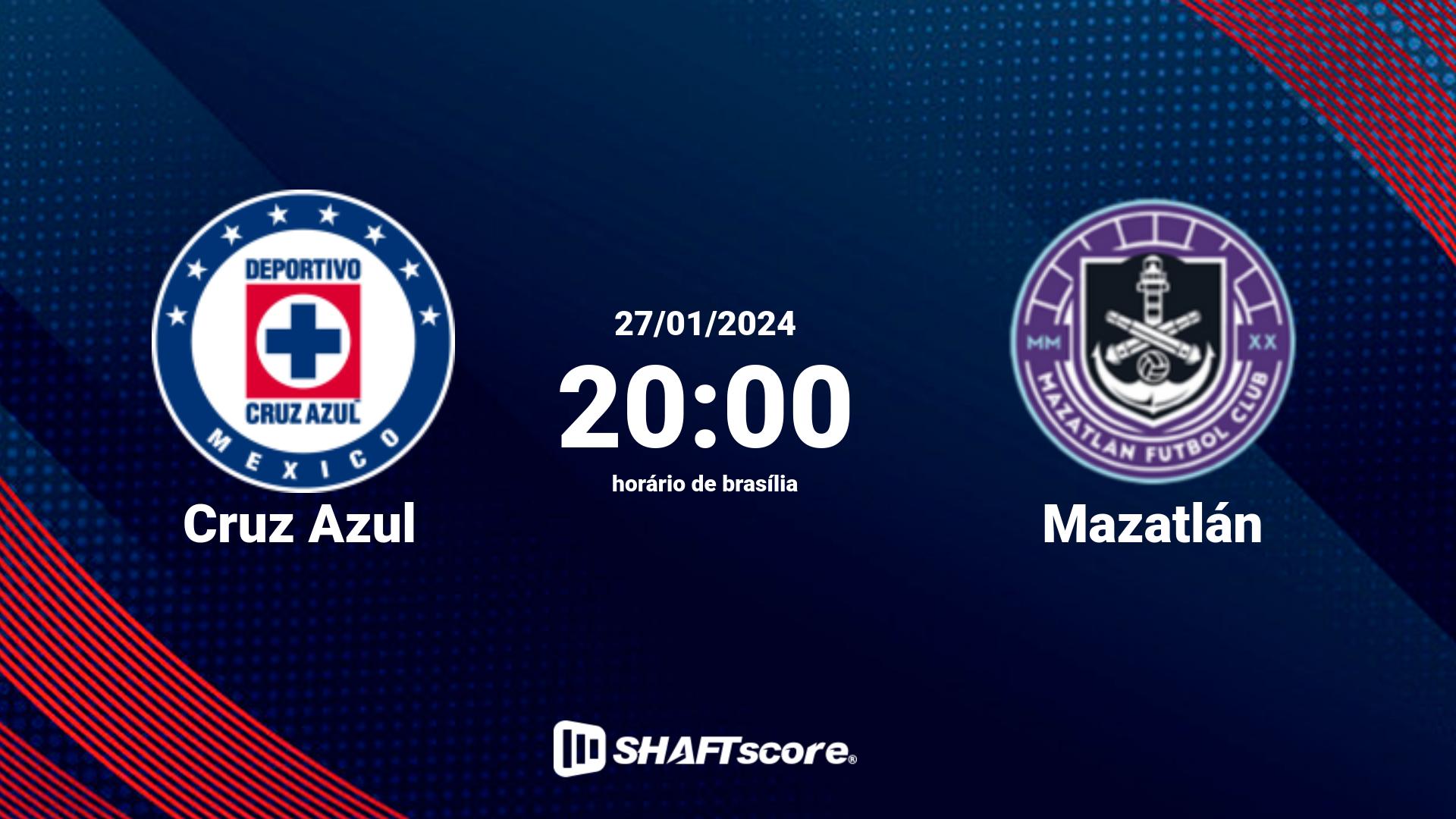 Estatísticas do jogo Cruz Azul vs Mazatlán 27.01 20:00
