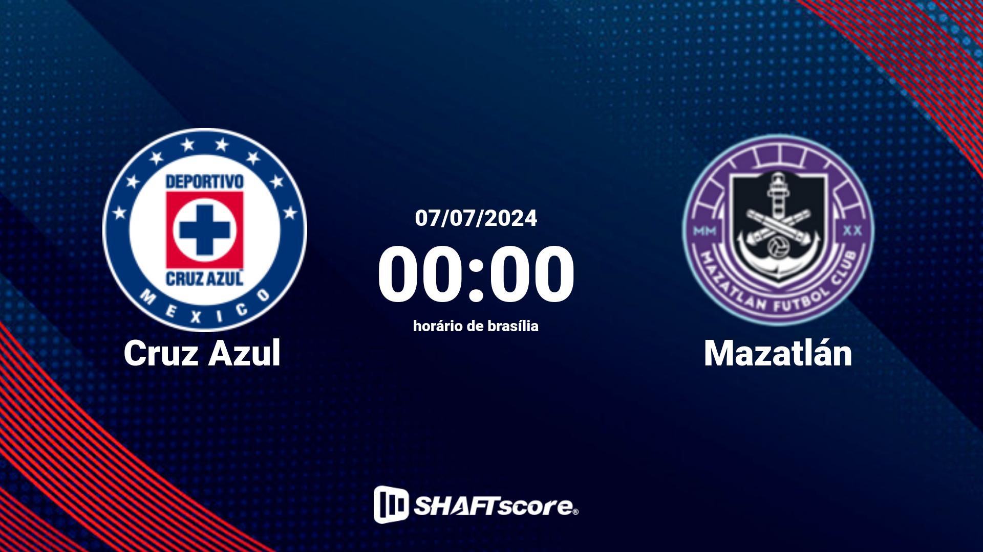 Estatísticas do jogo Cruz Azul vs Mazatlán 07.07 00:00