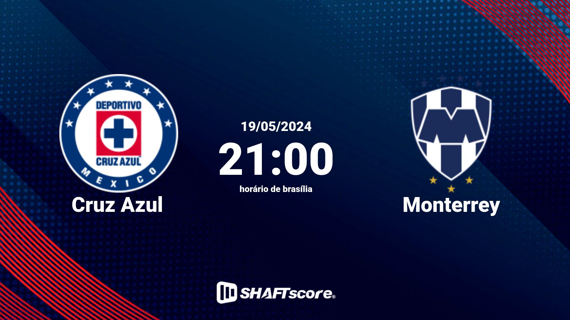 Estatísticas do jogo Cruz Azul vs Monterrey 19.05 21:00