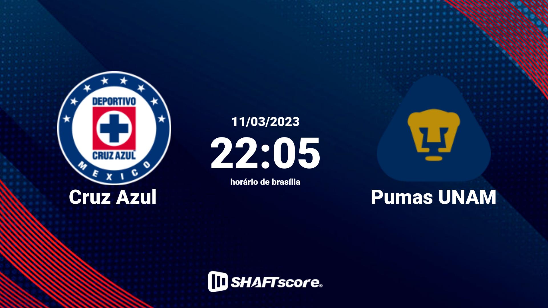 Estatísticas do jogo Cruz Azul vs Pumas UNAM 11.03 22:05