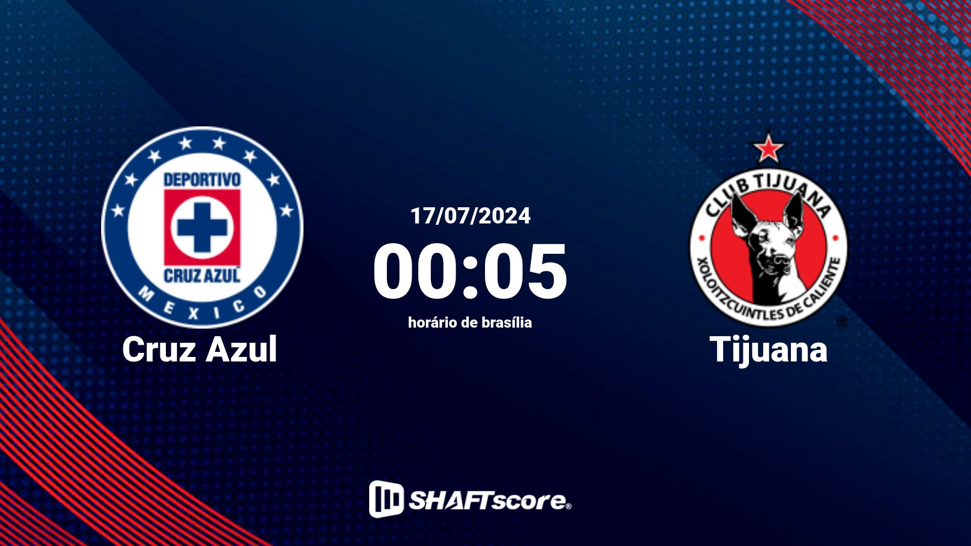 Estatísticas do jogo Cruz Azul vs Tijuana 17.07 00:05