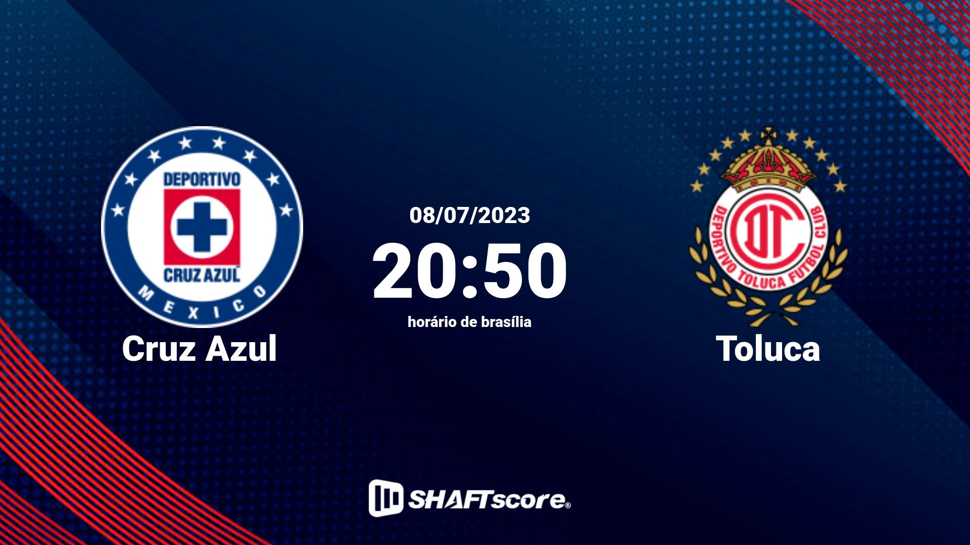 Estatísticas do jogo Cruz Azul vs Toluca 08.07 20:50