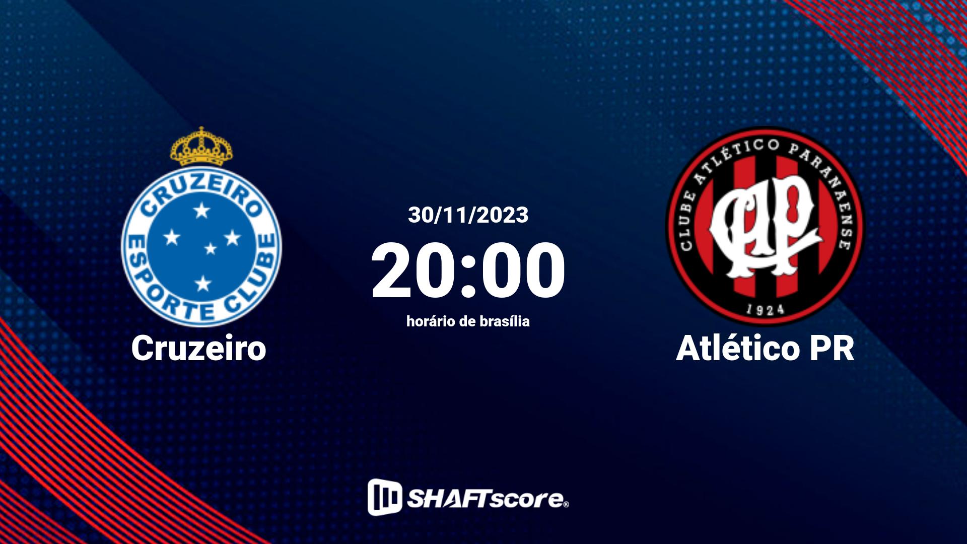 Estatísticas do jogo Cruzeiro vs Atlético PR 30.11 20:00