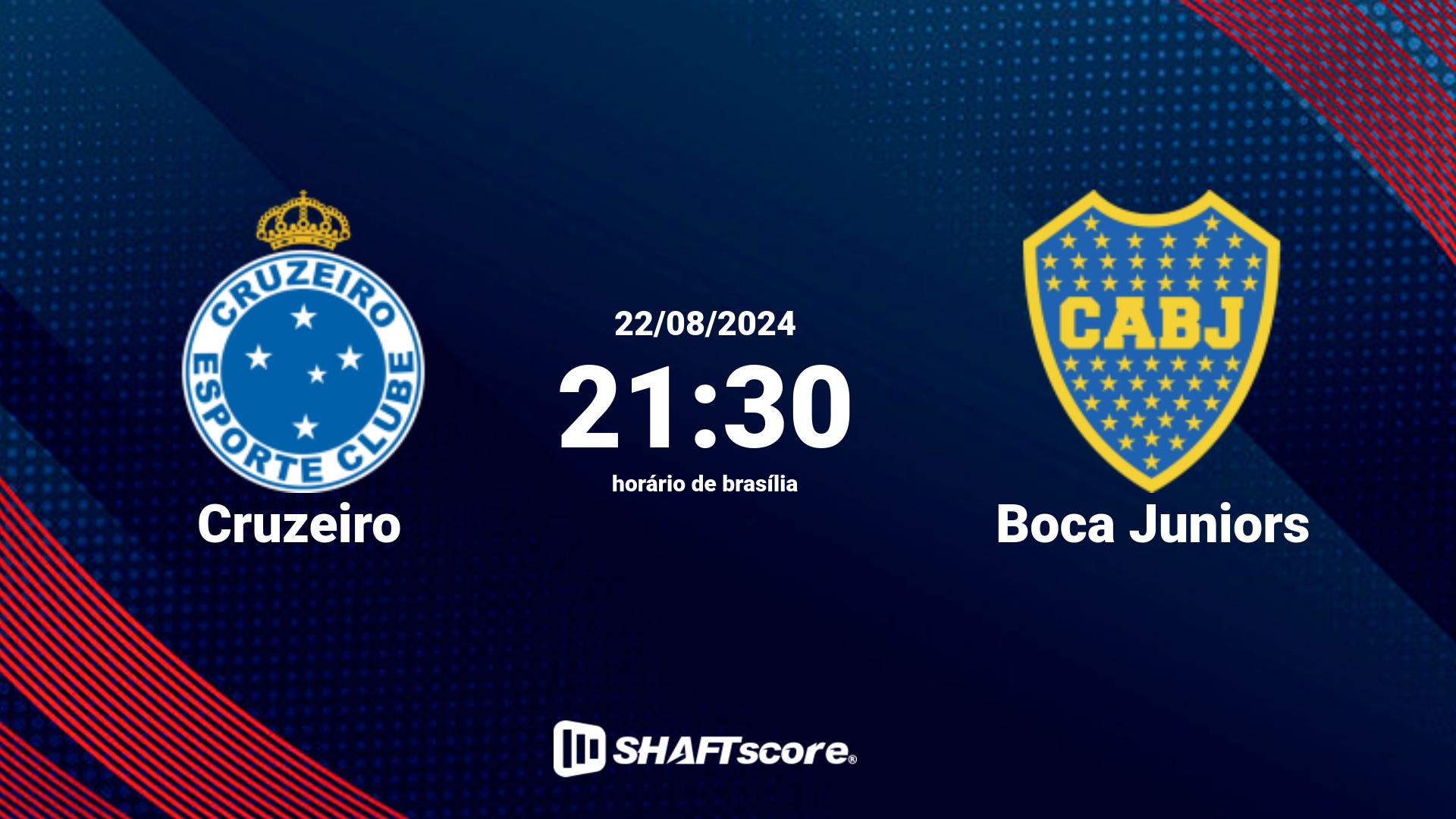 Estatísticas do jogo Cruzeiro vs Boca Juniors 22.08 21:30