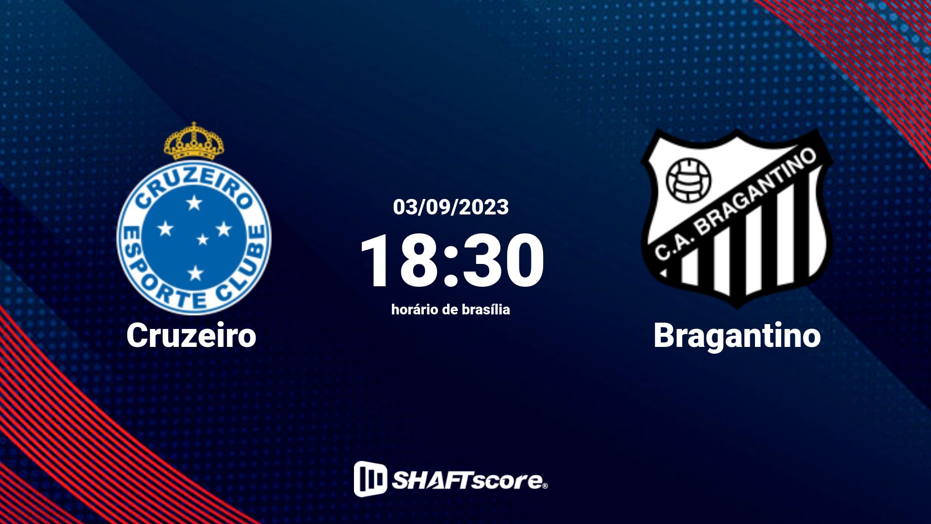 Estatísticas do jogo Cruzeiro vs Bragantino 03.09 18:30