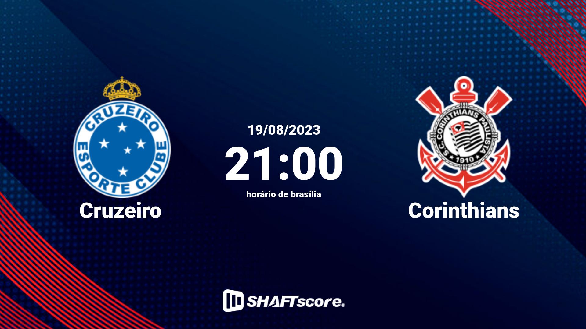 Estatísticas do jogo Cruzeiro vs Corinthians 19.08 21:00