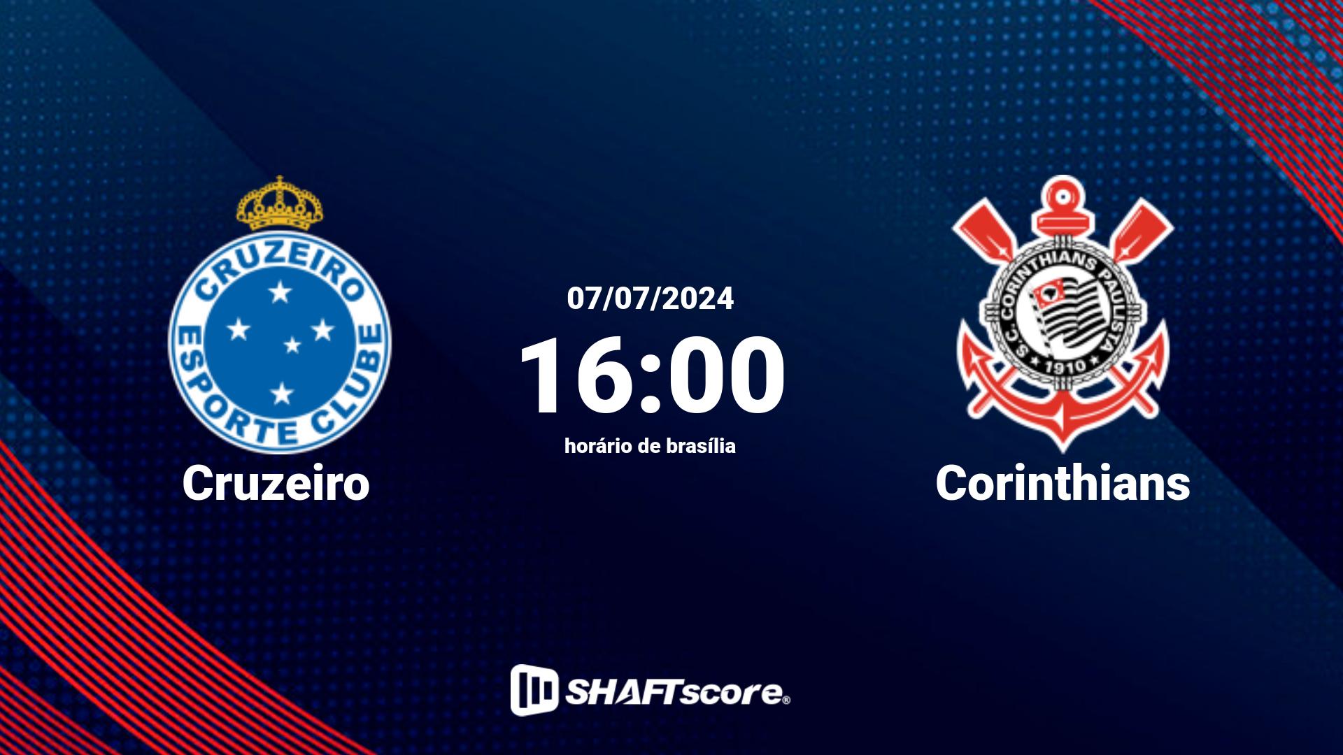 Estatísticas do jogo Cruzeiro vs Corinthians 07.07 16:00