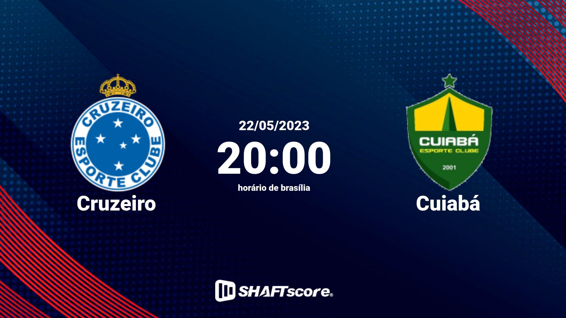 Estatísticas do jogo Cruzeiro vs Cuiabá 22.05 20:00