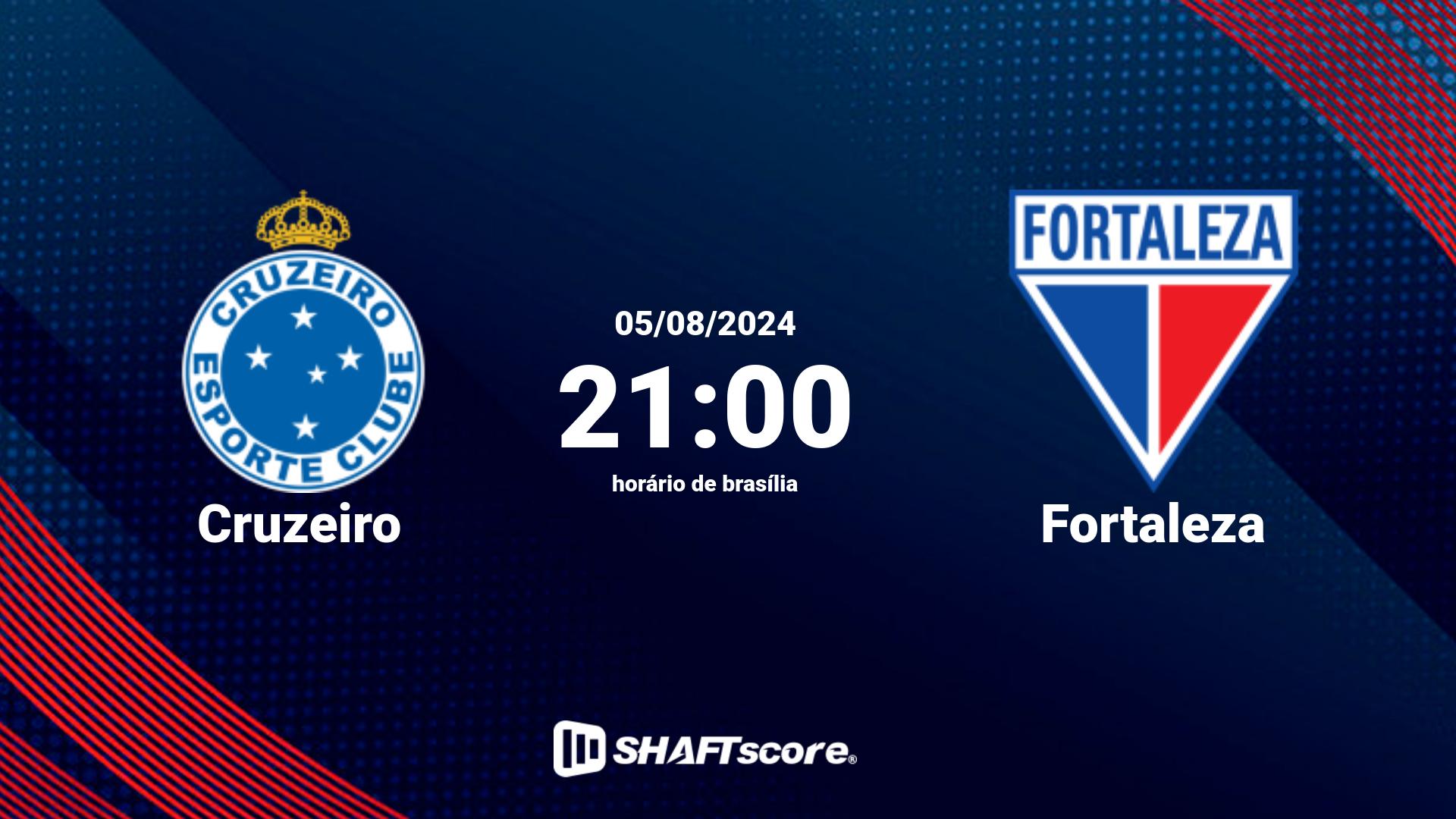 Estatísticas do jogo Cruzeiro vs Fortaleza 05.08 21:00