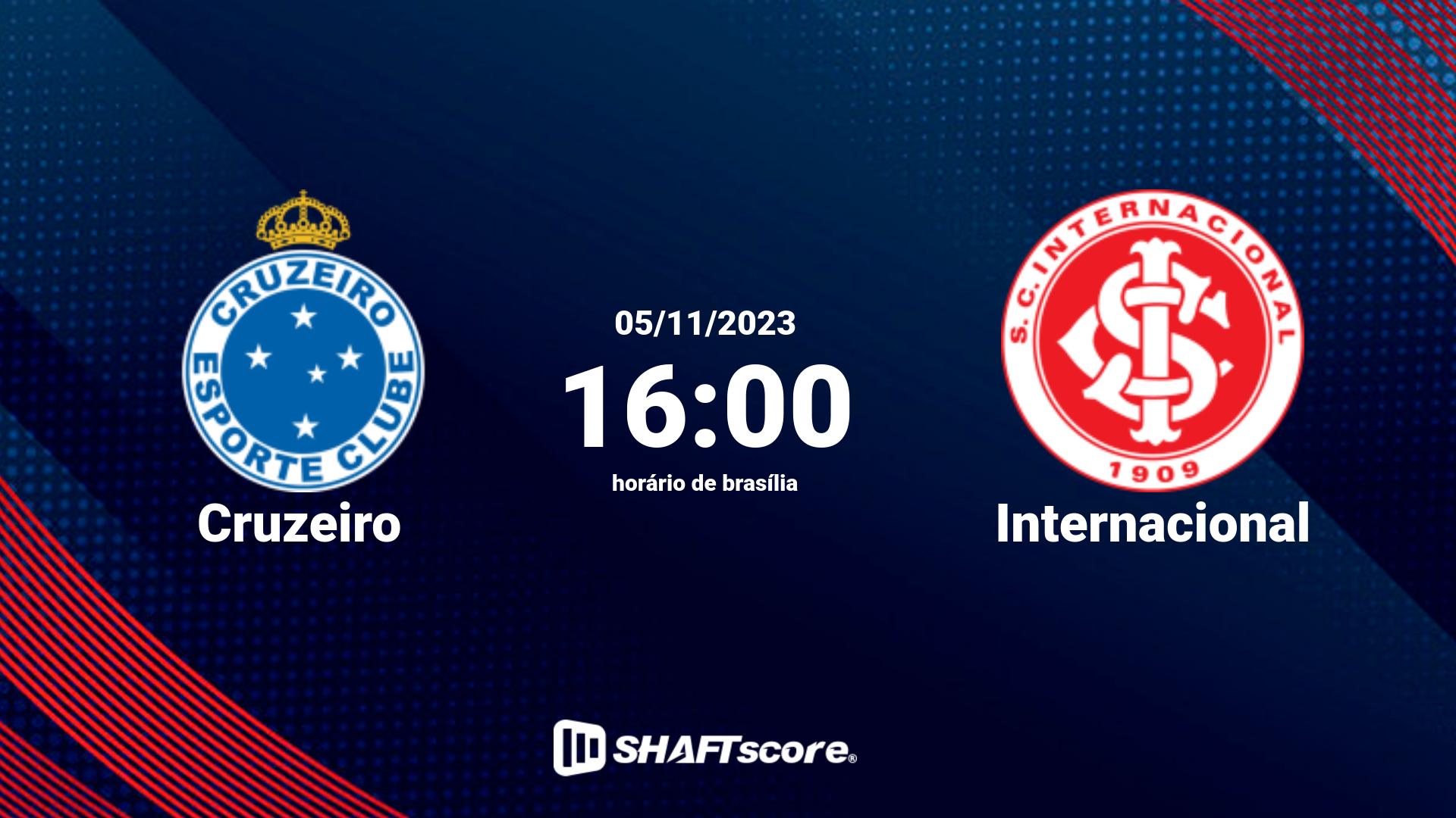 Estatísticas do jogo Cruzeiro vs Internacional 05.11 16:00