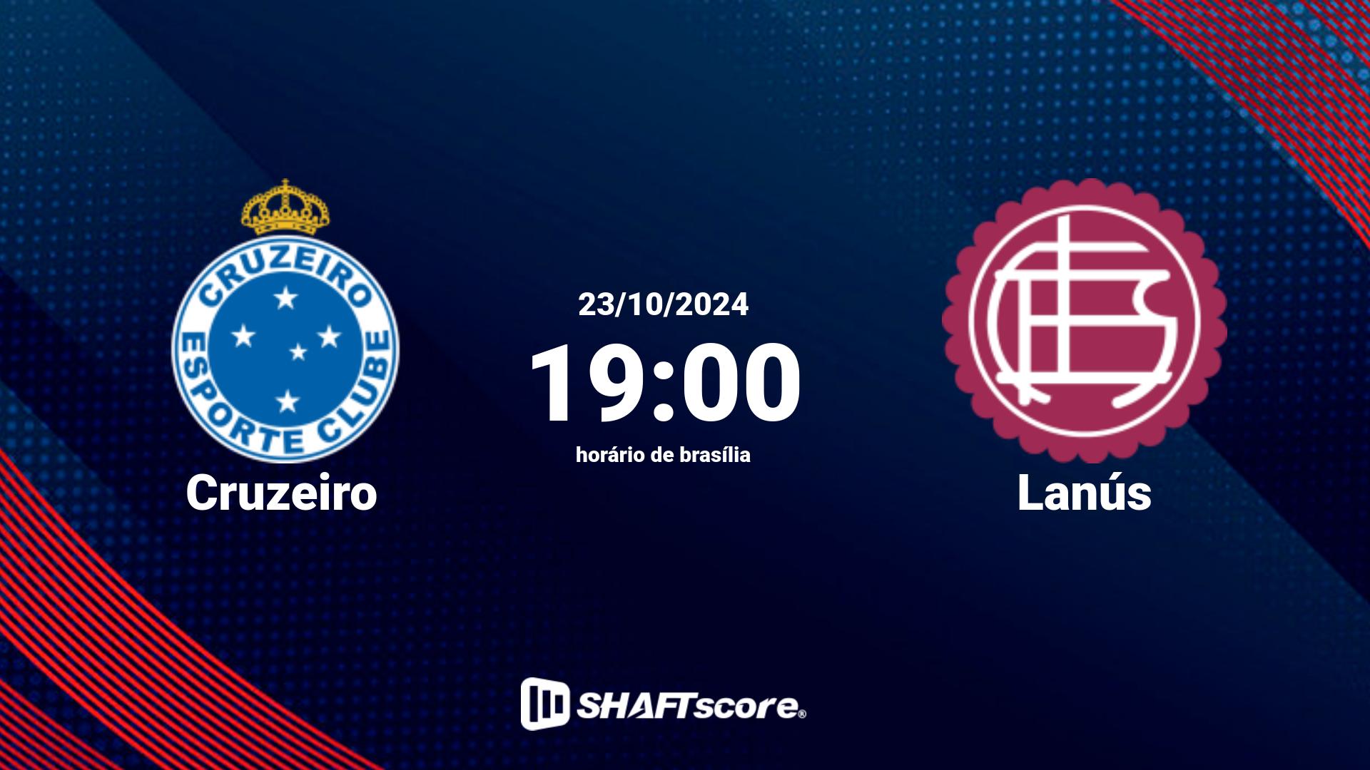 Estatísticas do jogo Cruzeiro vs Lanús 23.10 19:00