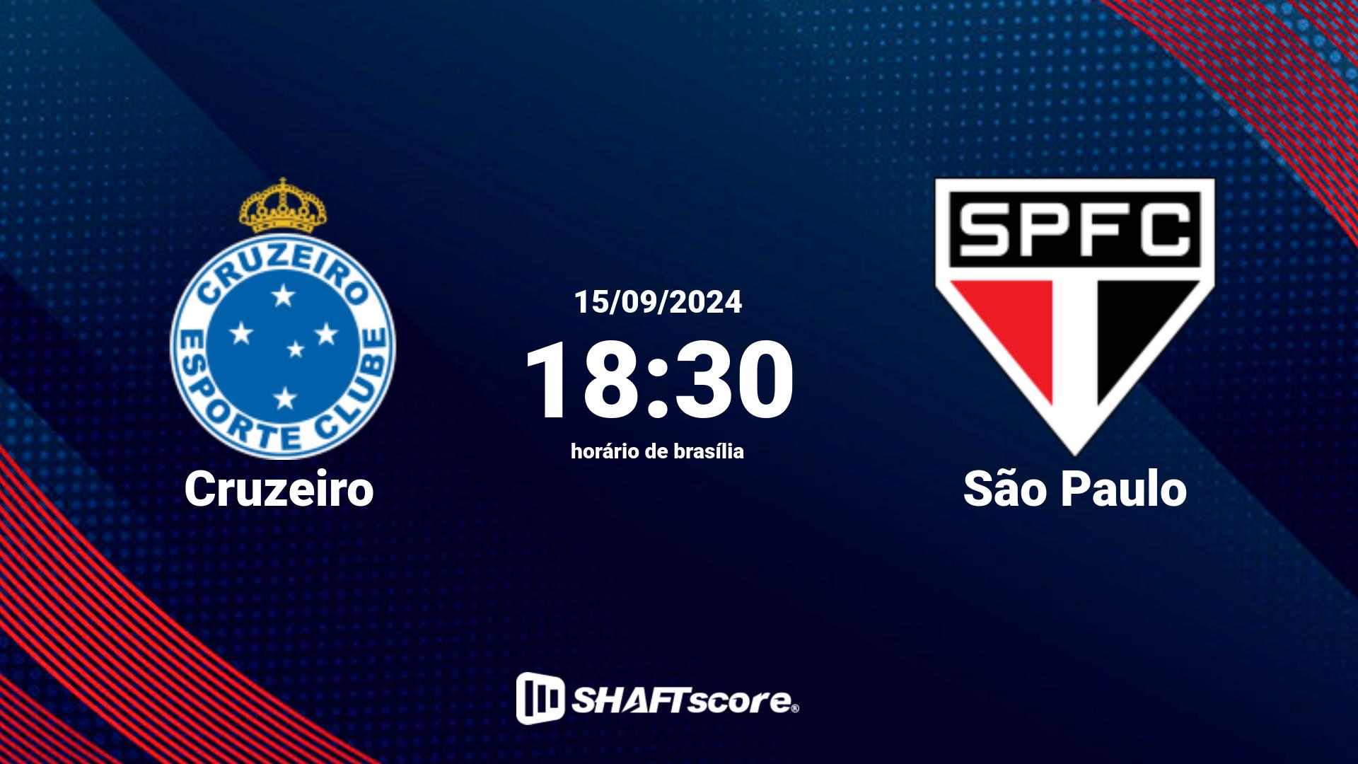 Estatísticas do jogo Cruzeiro vs São Paulo 15.09 18:30