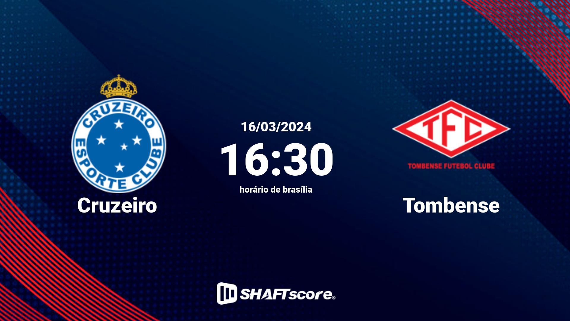 Estatísticas do jogo Cruzeiro vs Tombense 16.03 16:30