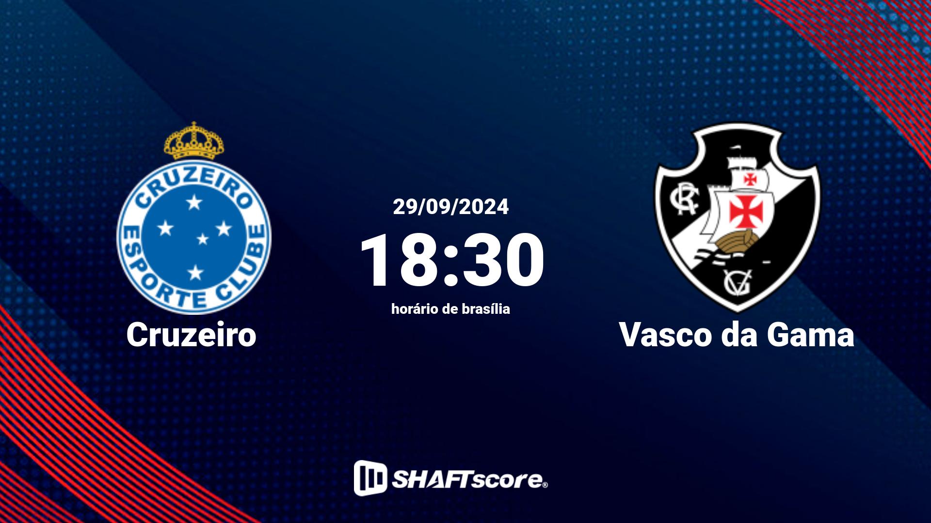 Estatísticas do jogo Cruzeiro vs Vasco da Gama 29.09 18:30