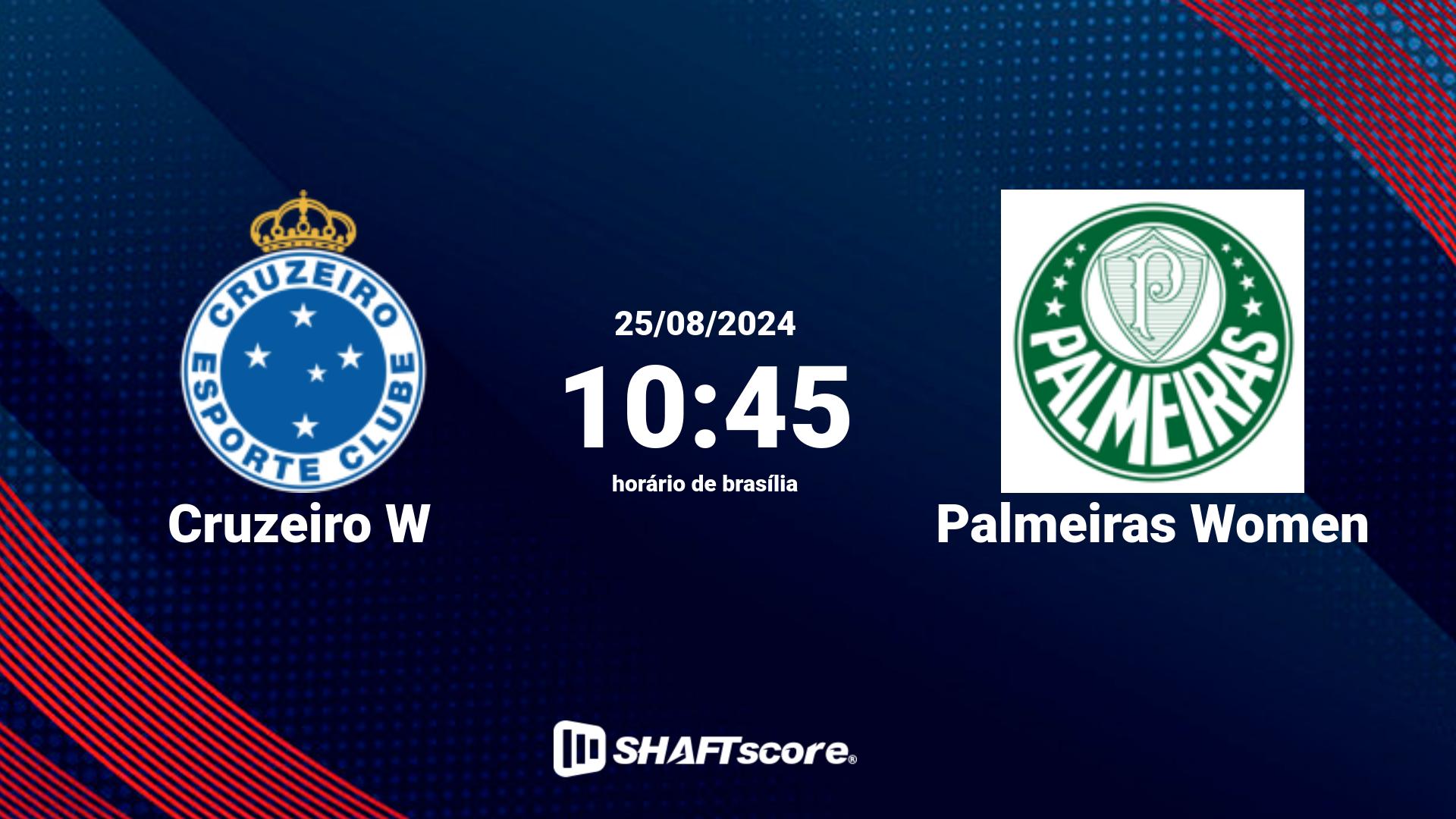 Estatísticas do jogo Cruzeiro W vs Palmeiras Women 25.08 10:45