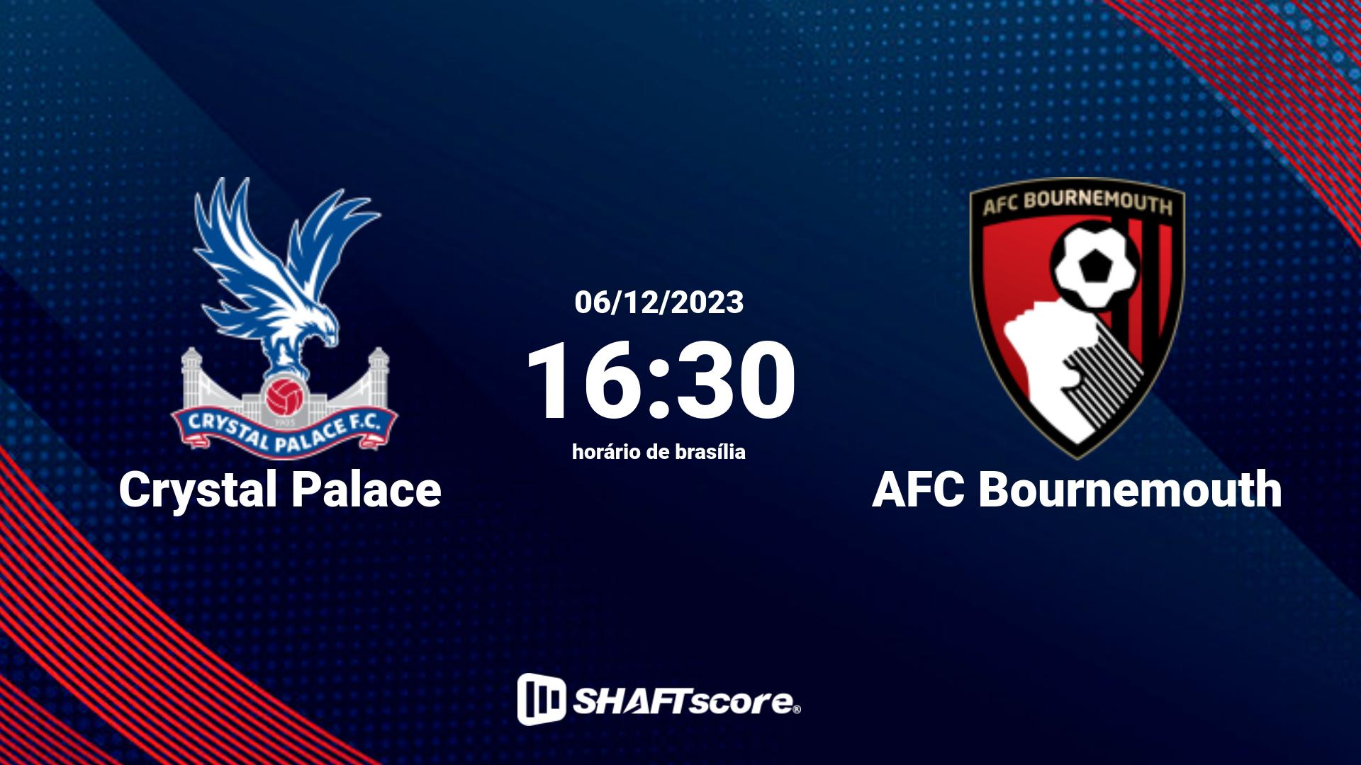 Estatísticas do jogo Crystal Palace vs AFC Bournemouth 06.12 16:30