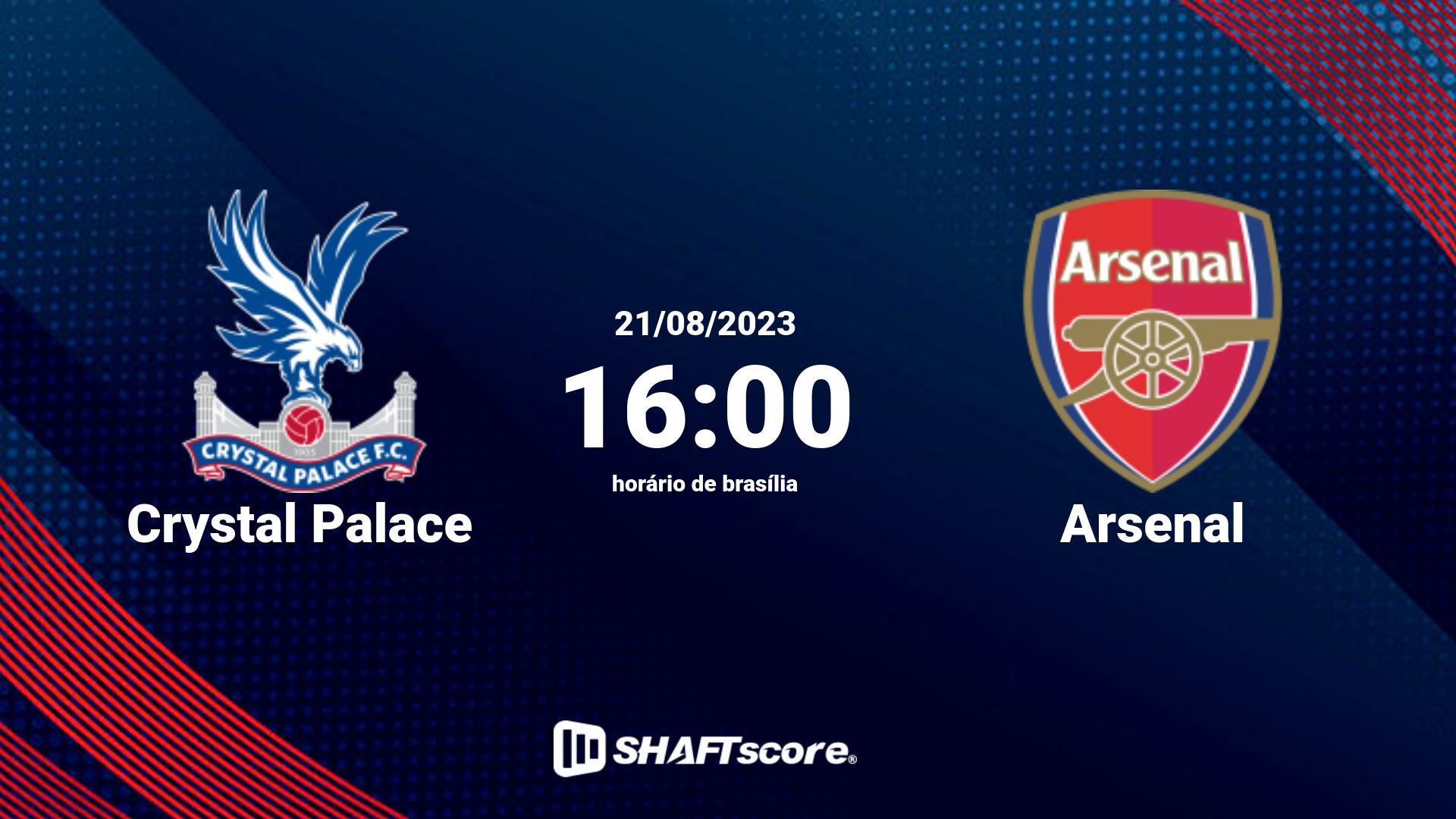 Estatísticas do jogo Crystal Palace vs Arsenal 21.08 16:00