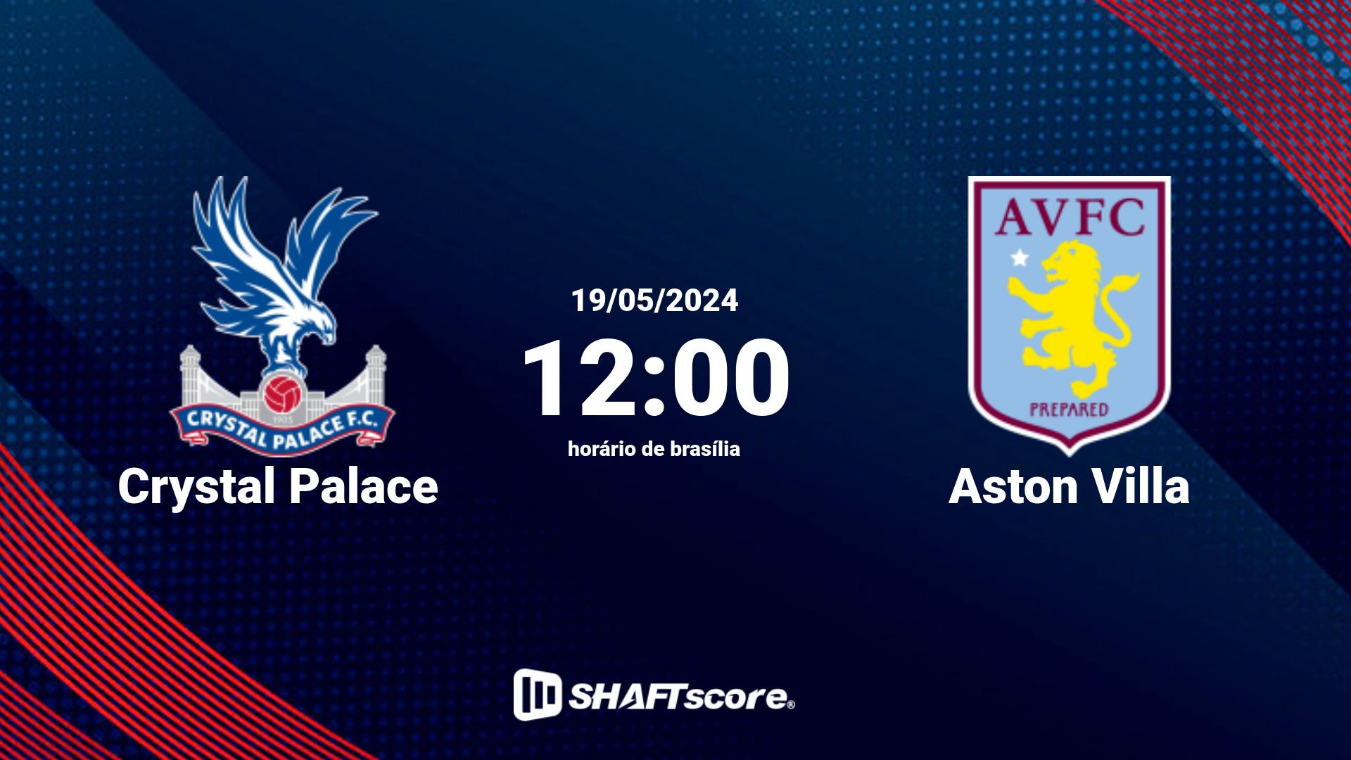 Estatísticas do jogo Crystal Palace vs Aston Villa 19.05 12:00