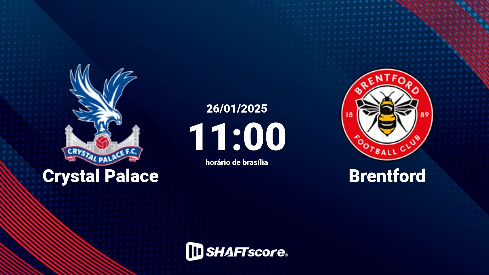 Estatísticas do jogo Crystal Palace vs Brentford 26.01 11:00