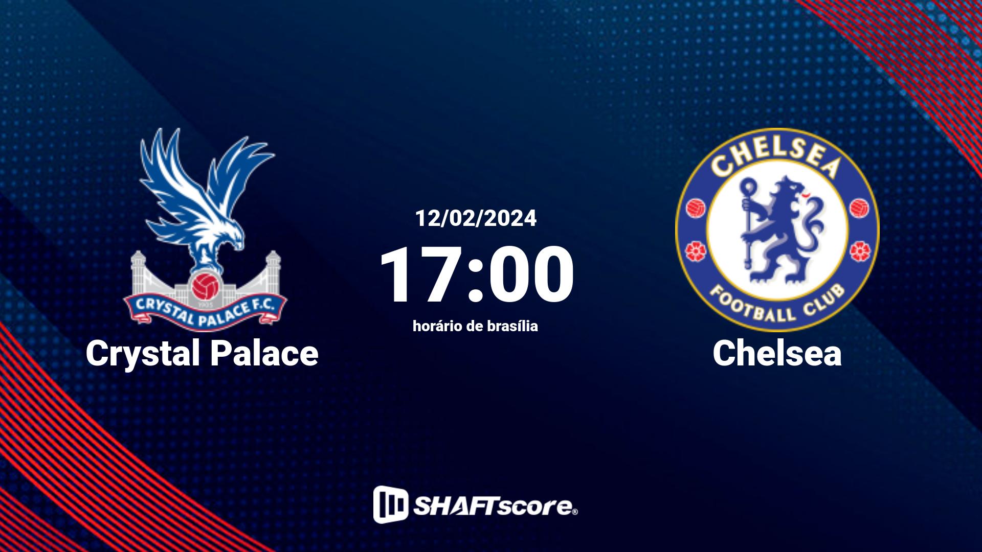 Estatísticas do jogo Crystal Palace vs Chelsea 12.02 17:00