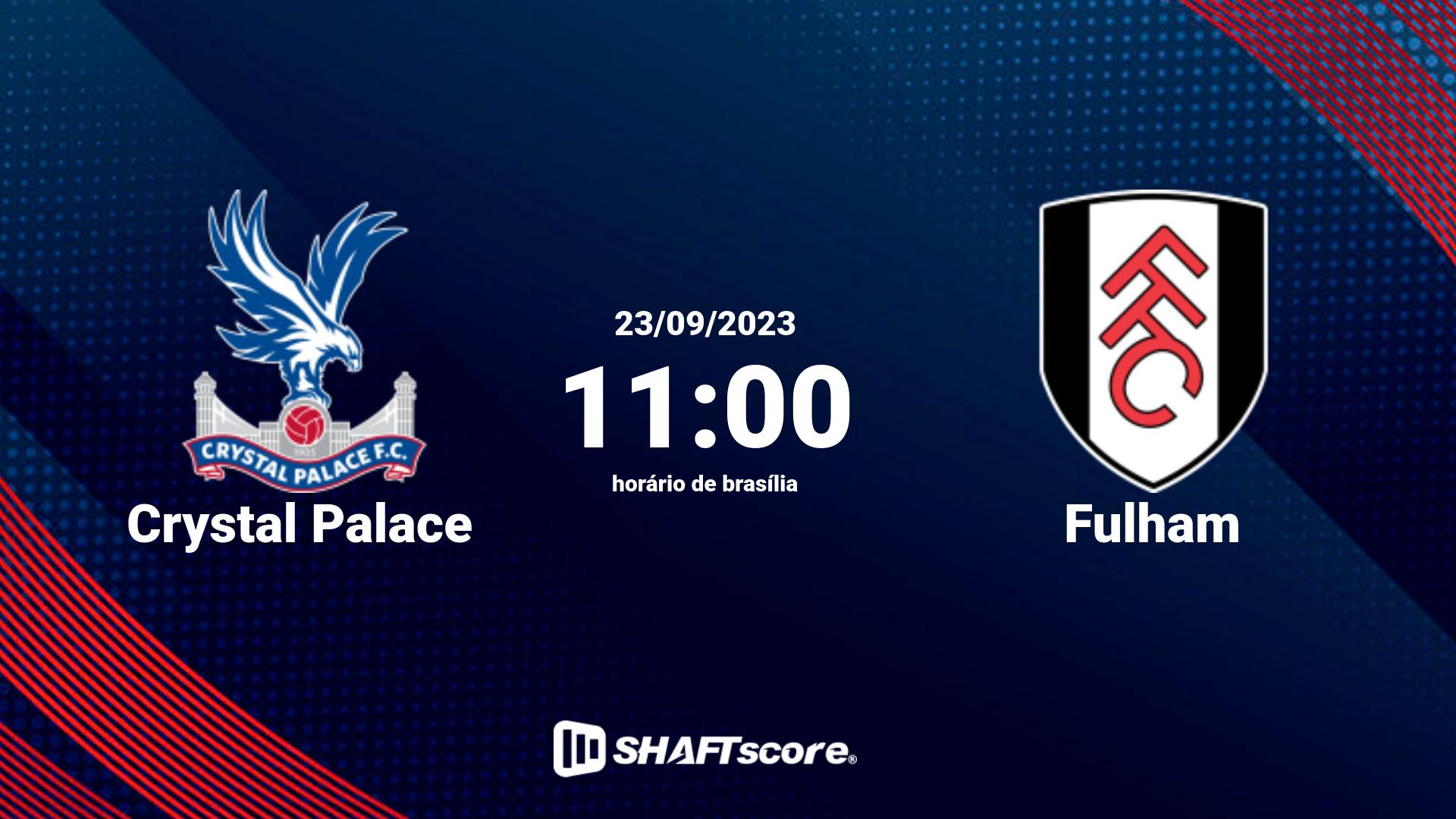 Estatísticas do jogo Crystal Palace vs Fulham 23.09 11:00