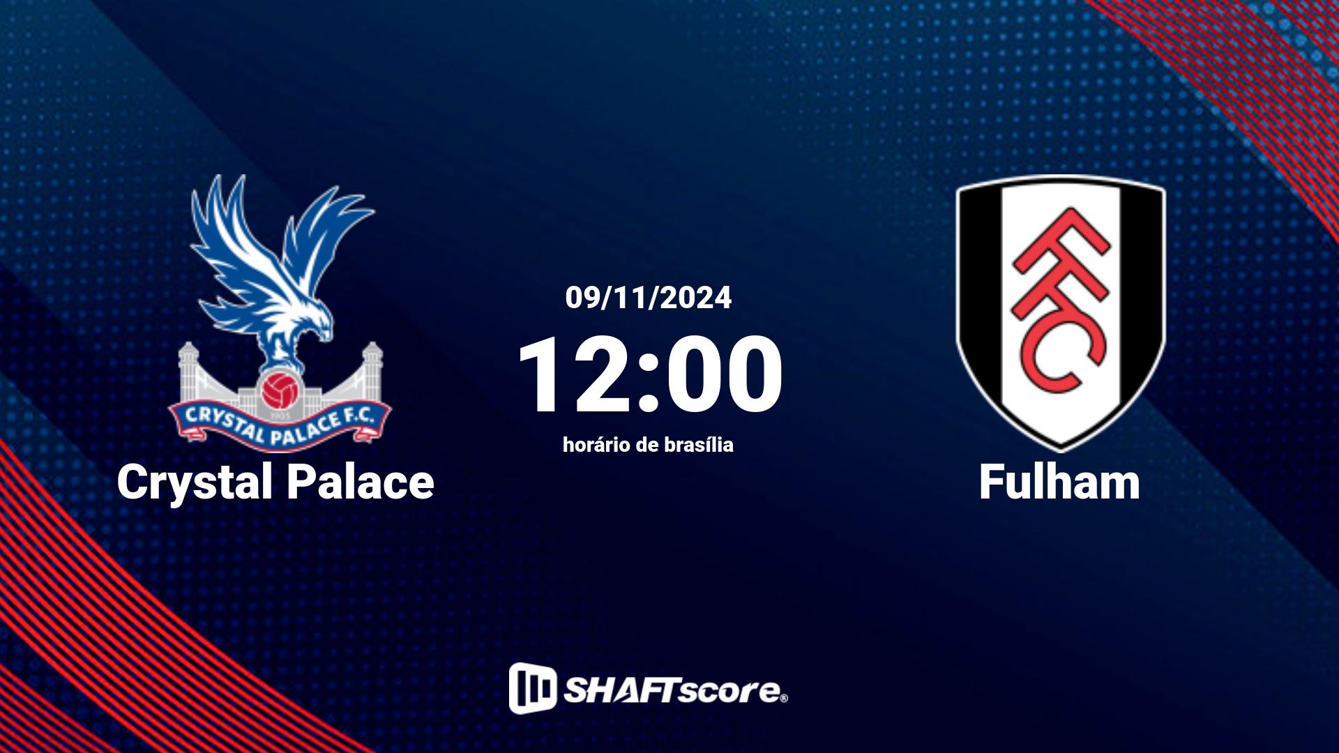 Estatísticas do jogo Crystal Palace vs Fulham 09.11 12:00