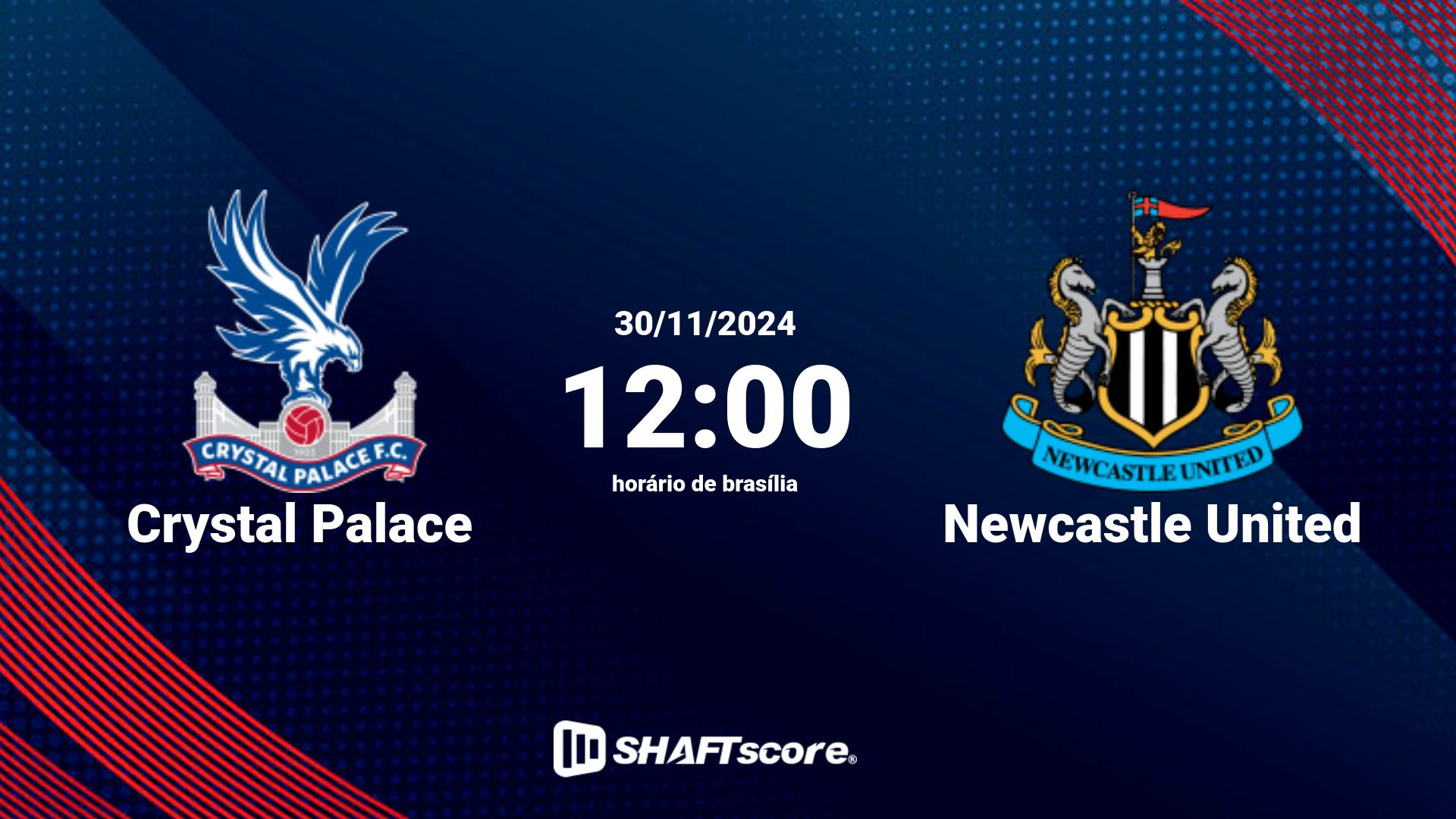 Estatísticas do jogo Crystal Palace vs Newcastle United 30.11 12:00