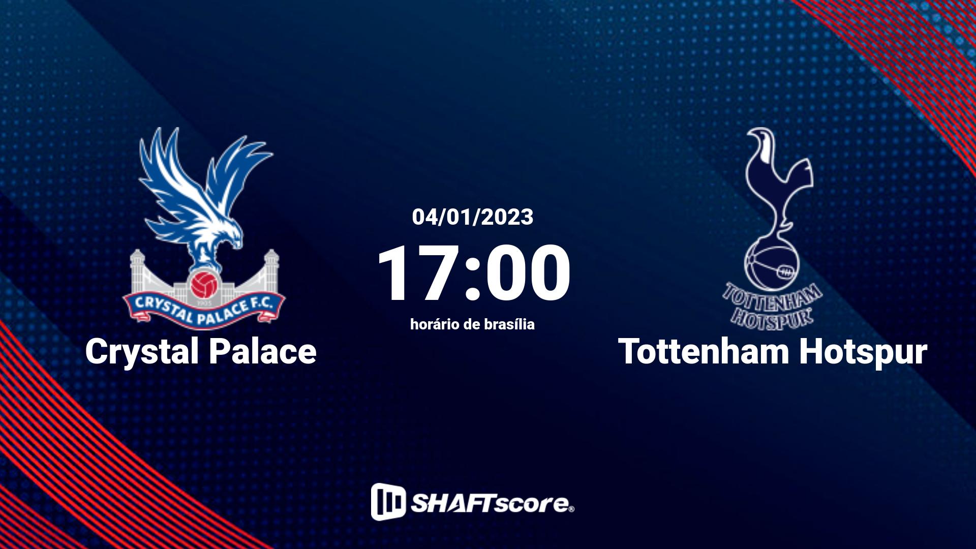 Estatísticas do jogo Crystal Palace vs Tottenham Hotspur 04.01 17:00