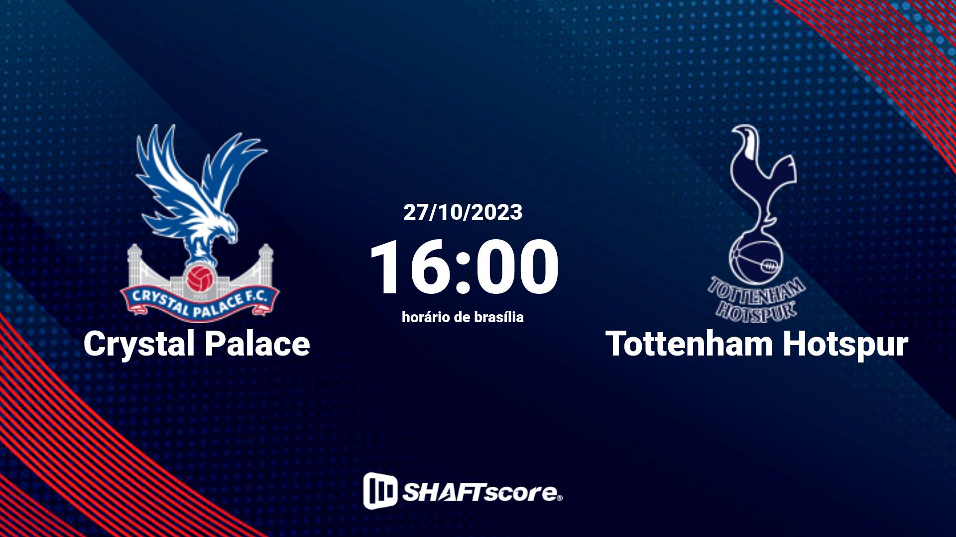 Estatísticas do jogo Crystal Palace vs Tottenham Hotspur 27.10 16:00