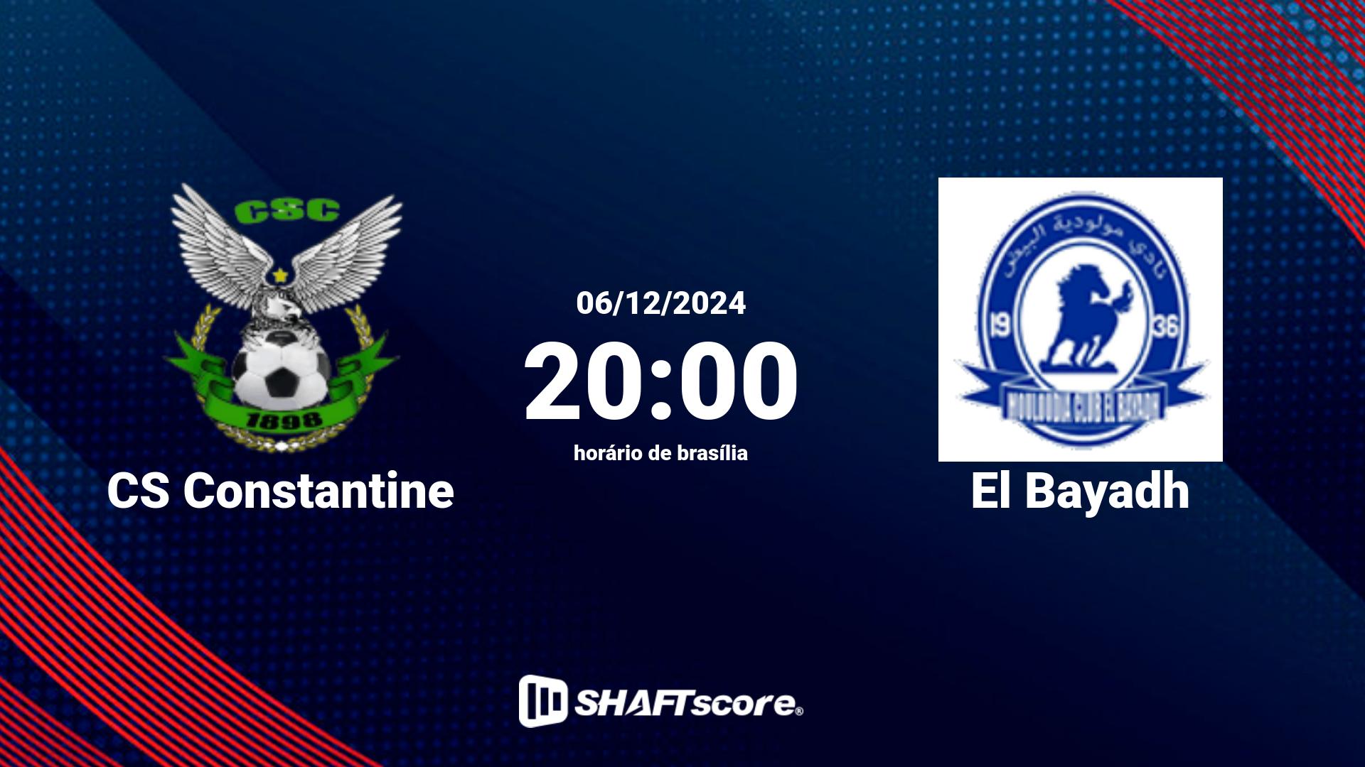 Estatísticas do jogo CS Constantine vs El Bayadh 06.12 20:00