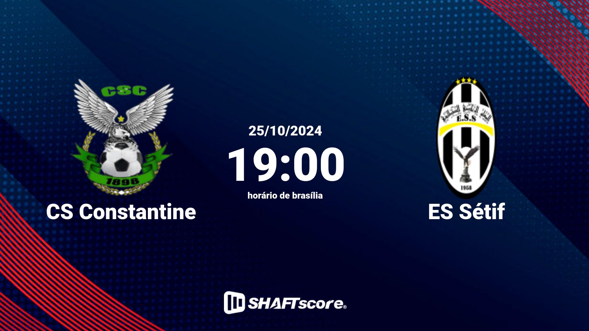 Estatísticas do jogo CS Constantine vs ES Sétif 25.10 19:00