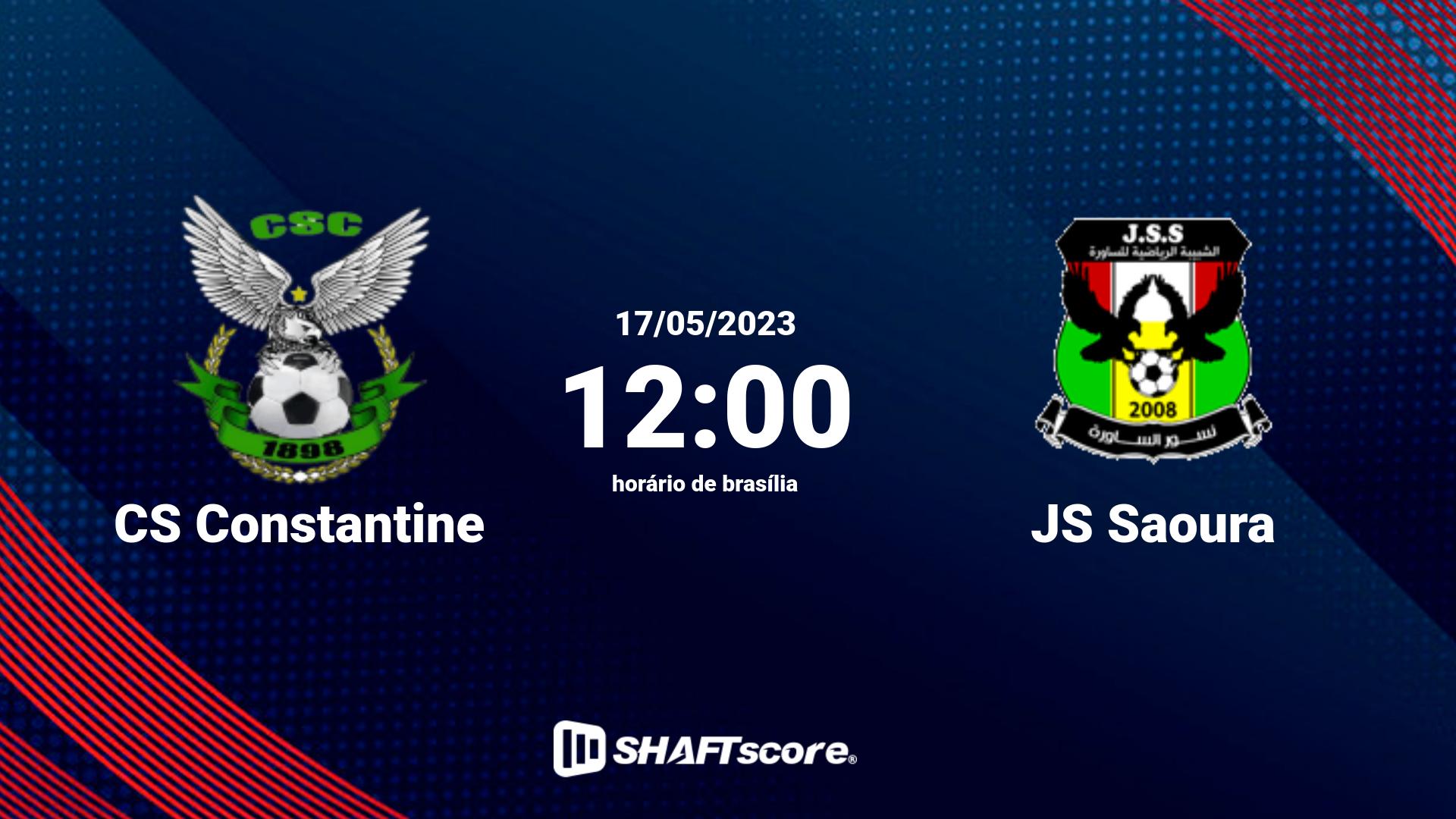 Estatísticas do jogo CS Constantine vs JS Saoura 17.05 12:00