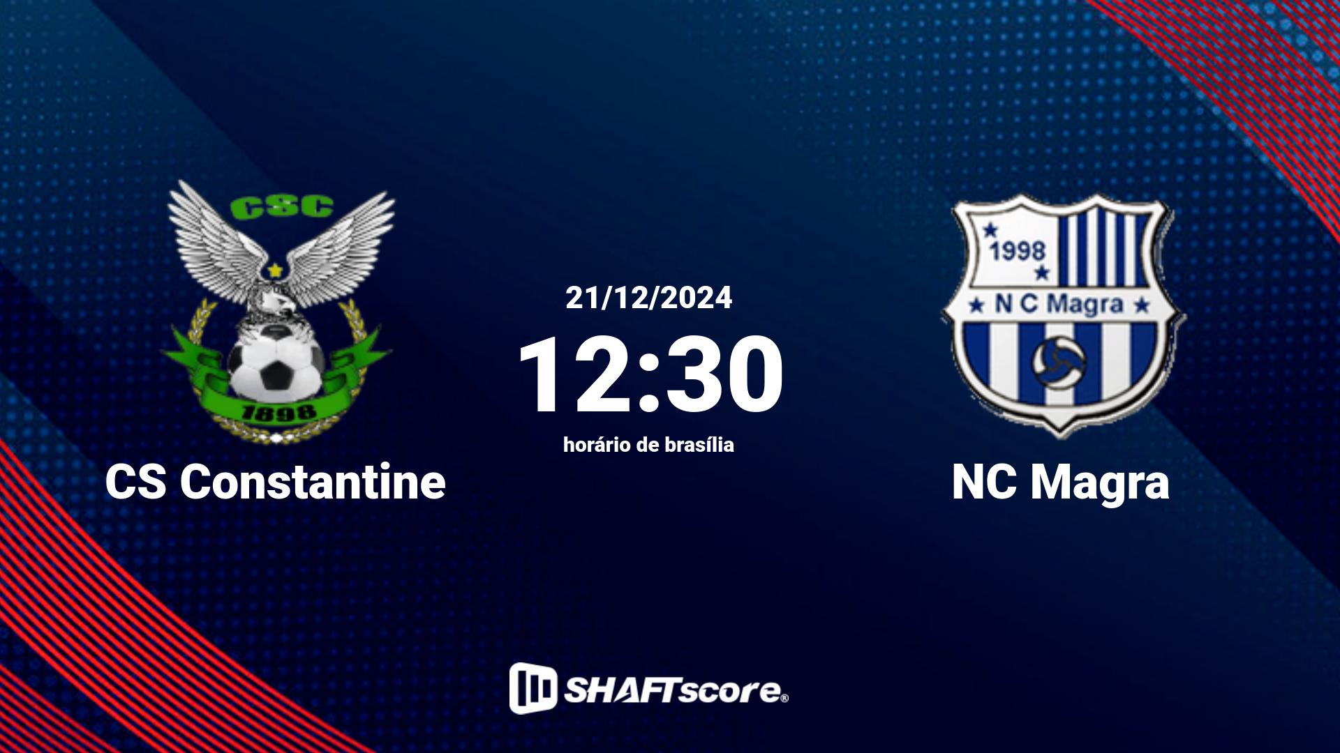 Estatísticas do jogo CS Constantine vs NC Magra 21.12 12:30