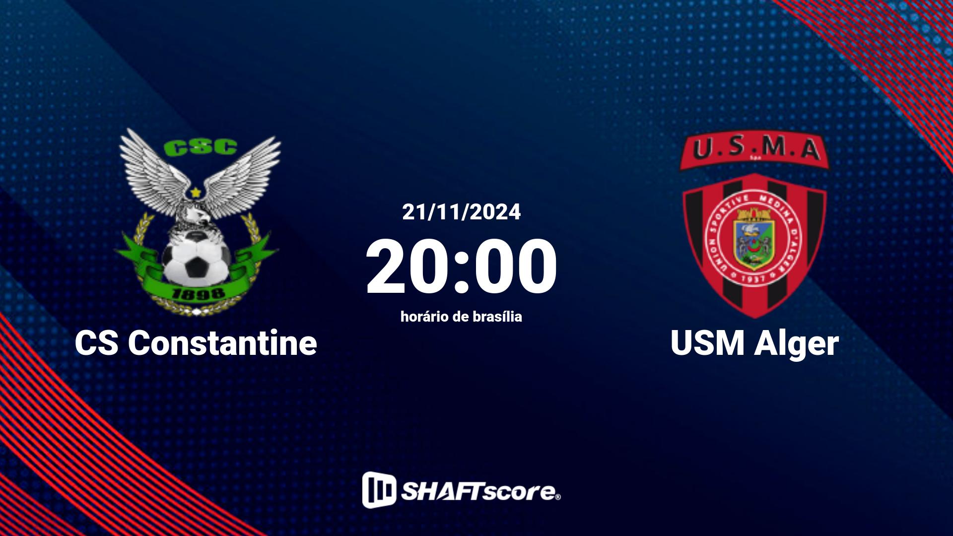 Estatísticas do jogo CS Constantine vs USM Alger 21.11 20:00