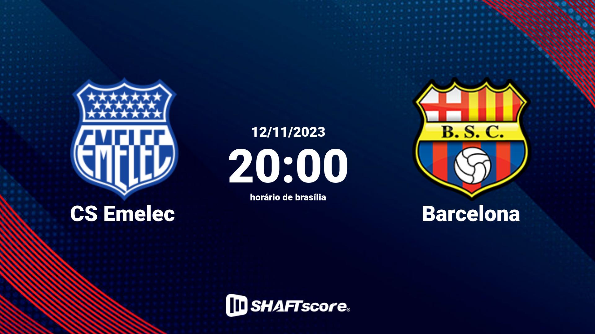 Estatísticas do jogo CS Emelec vs Barcelona 12.11 20:00