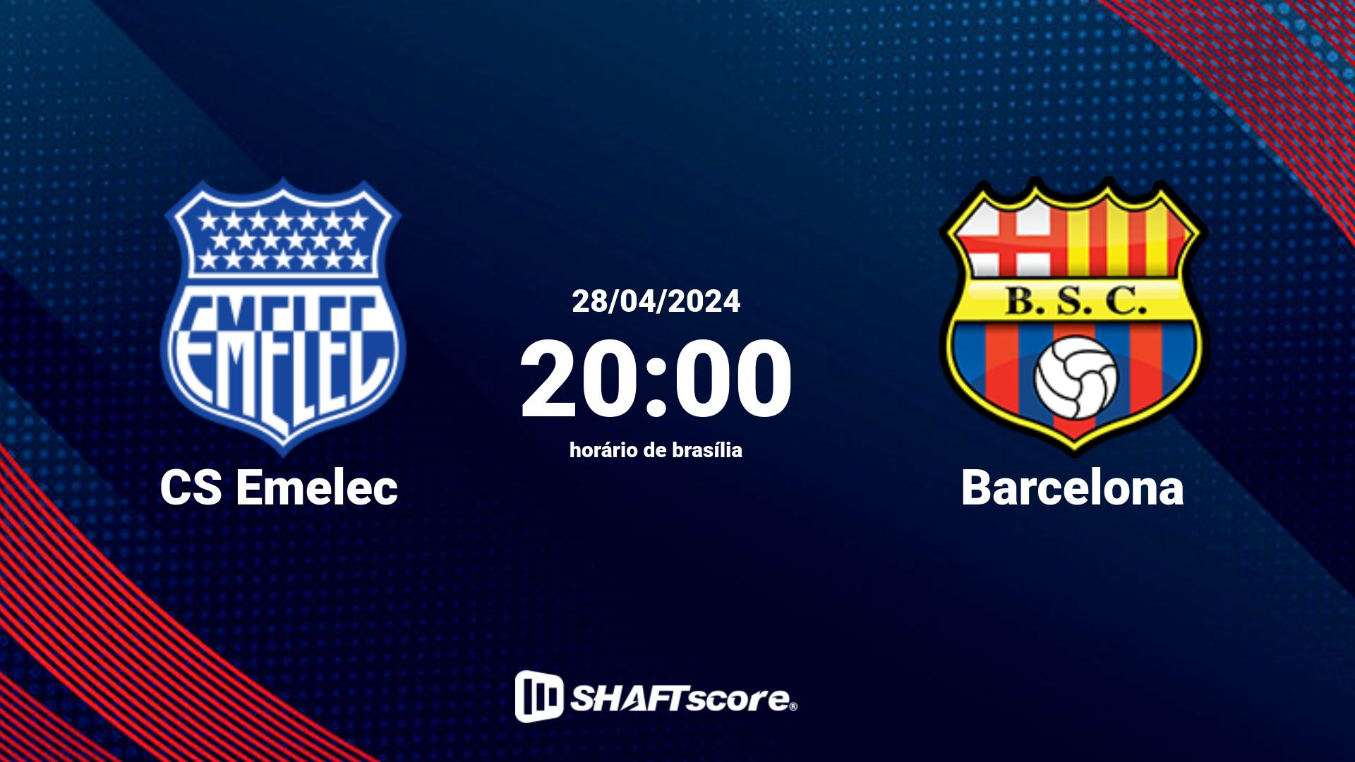 Estatísticas do jogo CS Emelec vs Barcelona 28.04 20:00