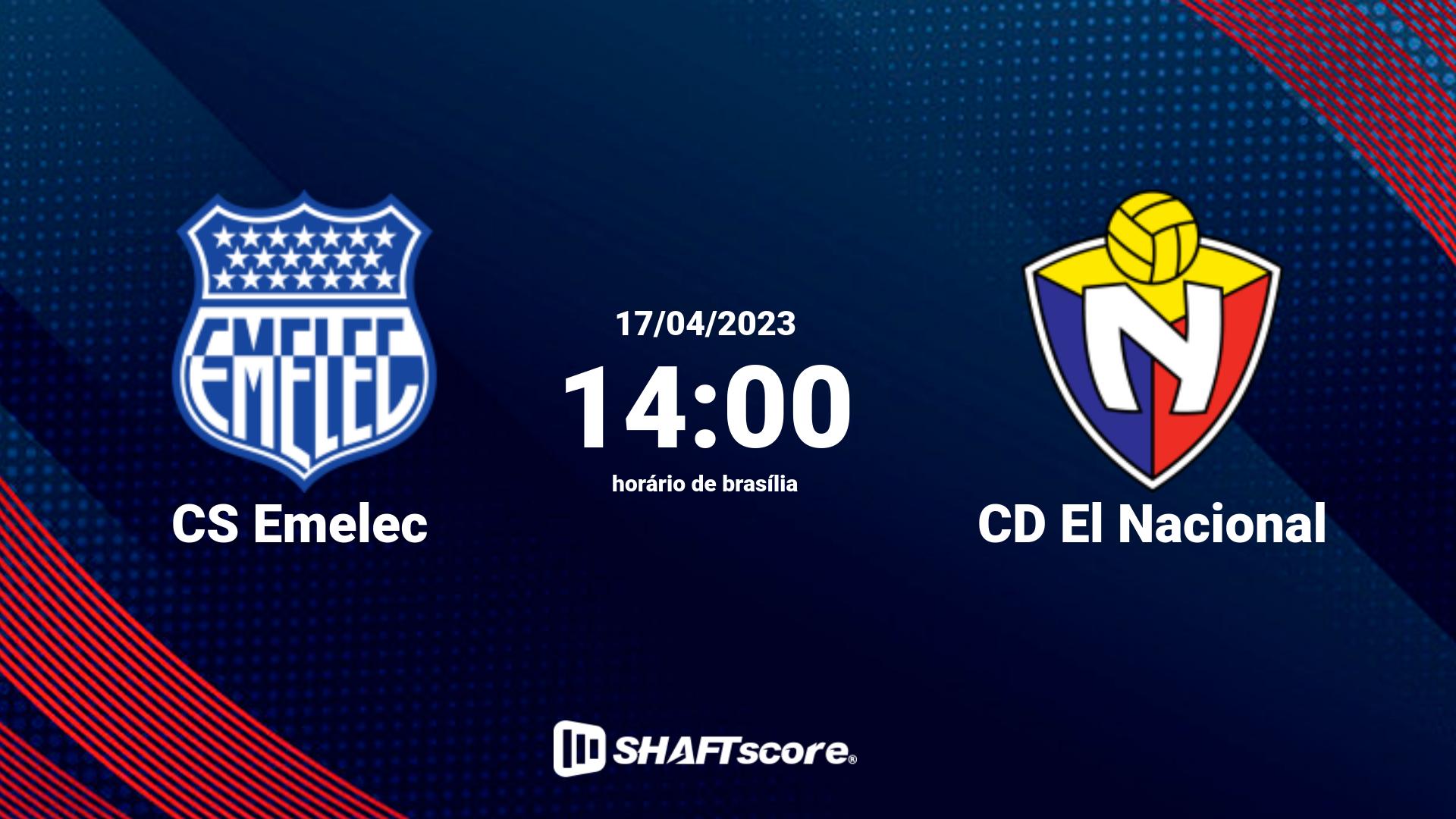 Estatísticas do jogo CS Emelec vs CD El Nacional 17.04 14:00