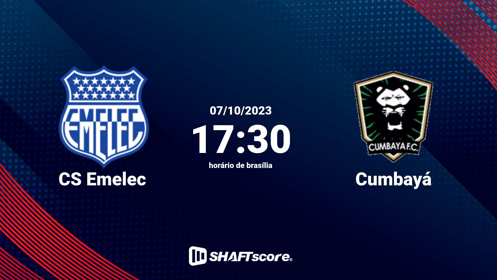 Estatísticas do jogo CS Emelec vs Cumbayá 07.10 17:30