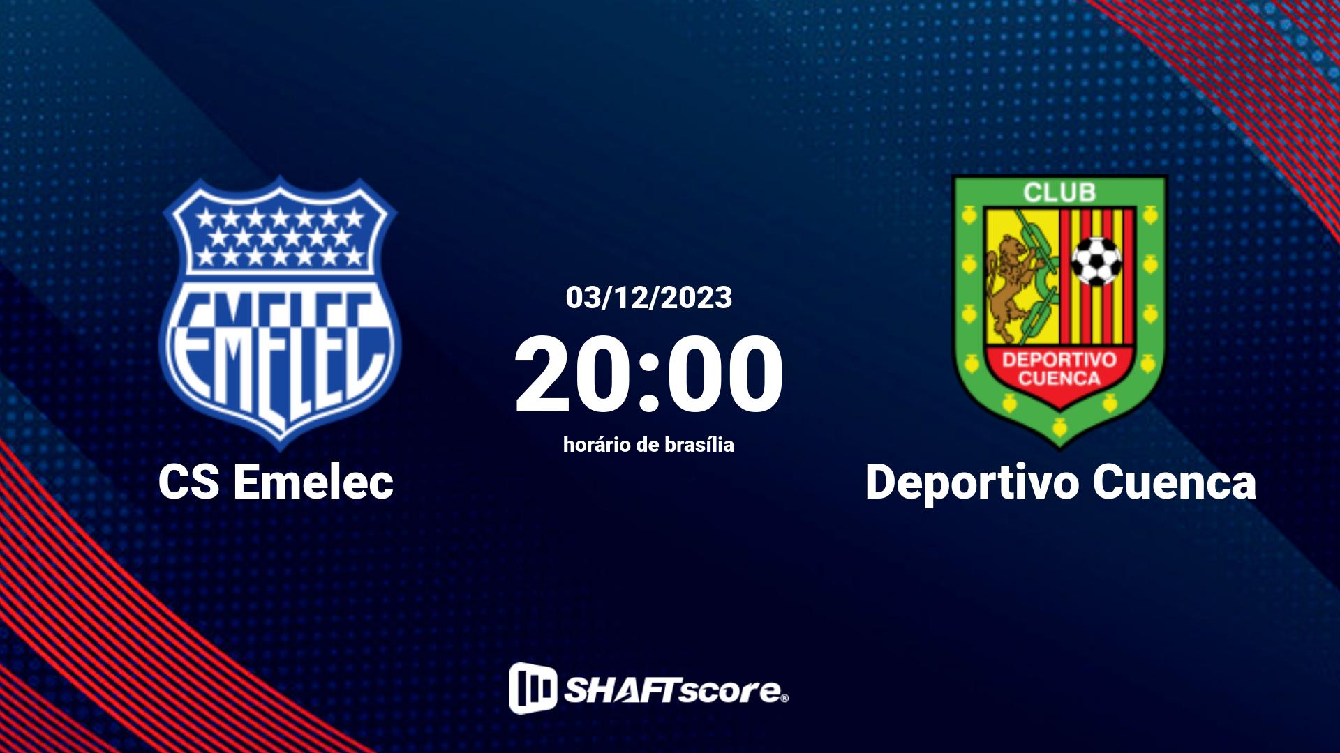 Estatísticas do jogo CS Emelec vs Deportivo Cuenca 03.12 20:00