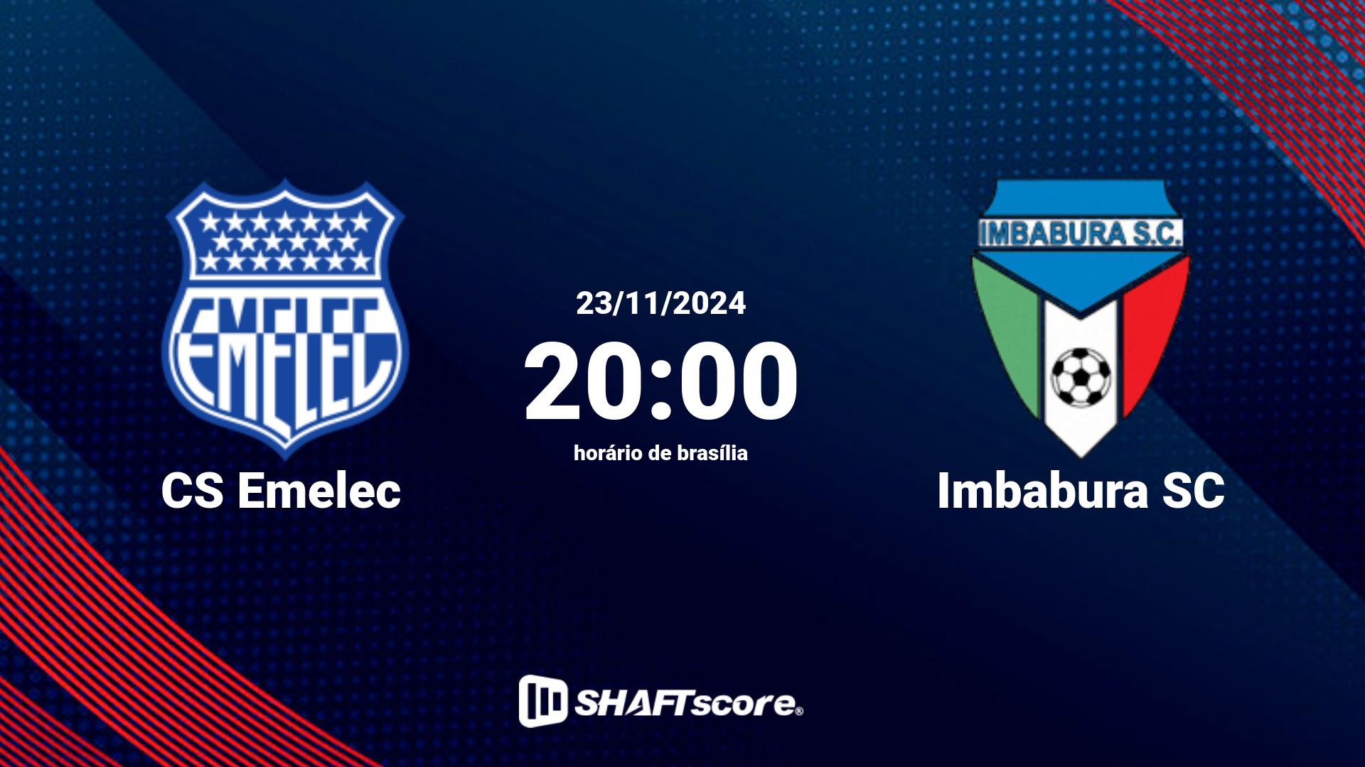 Estatísticas do jogo CS Emelec vs Imbabura SC 23.11 20:00