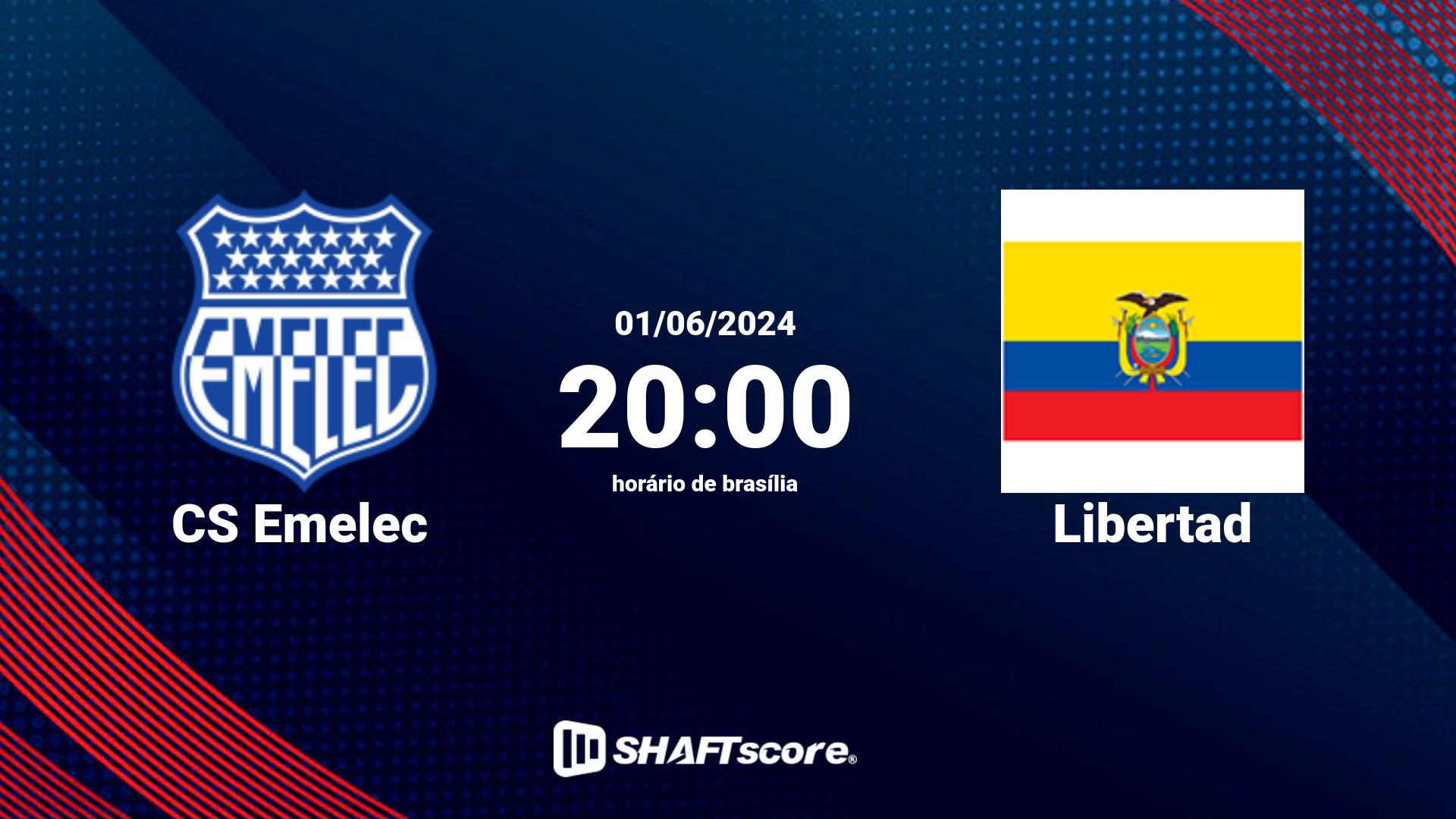 Estatísticas do jogo CS Emelec vs Libertad 01.06 20:00