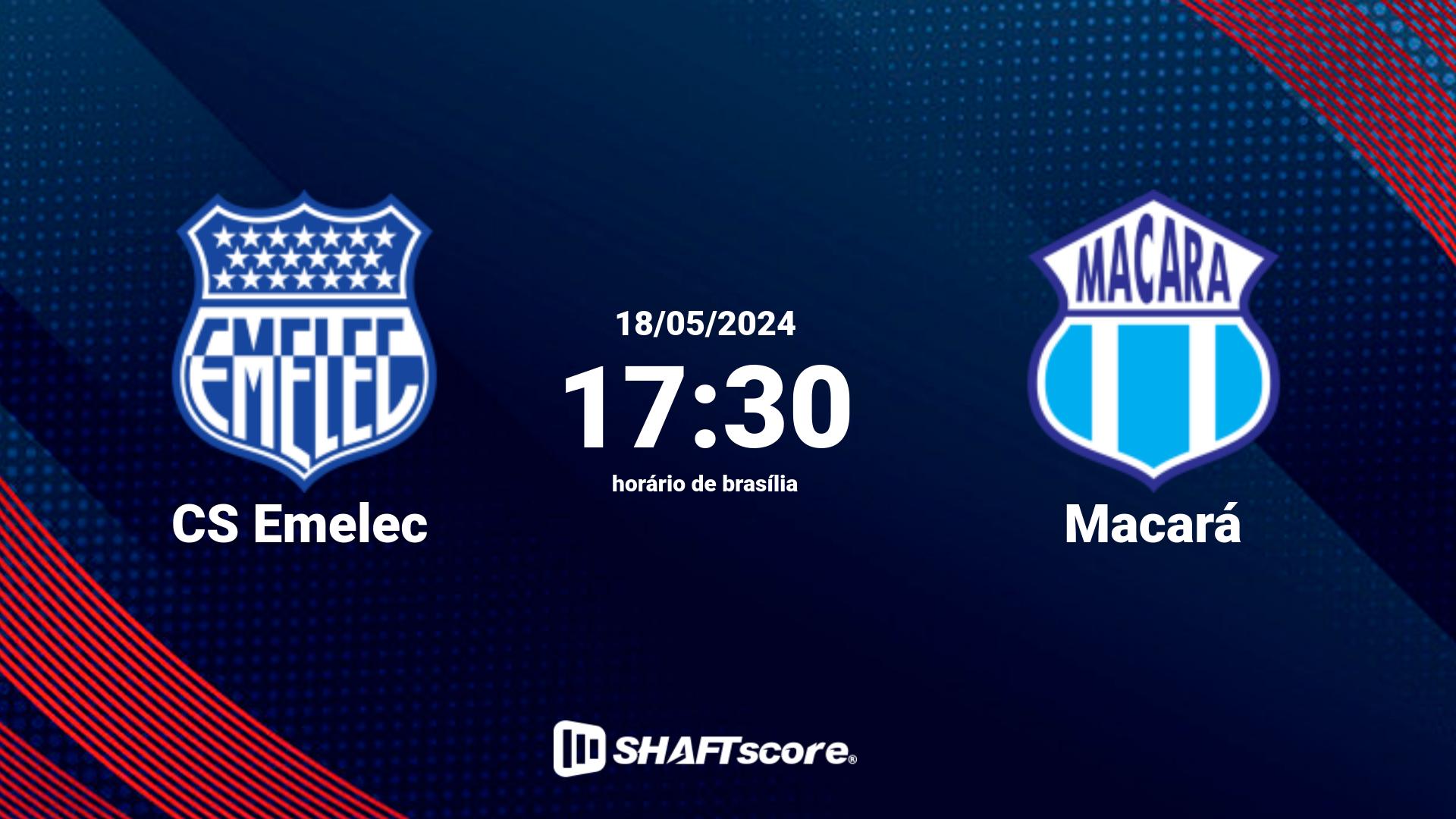 Estatísticas do jogo CS Emelec vs Macará 18.05 17:30